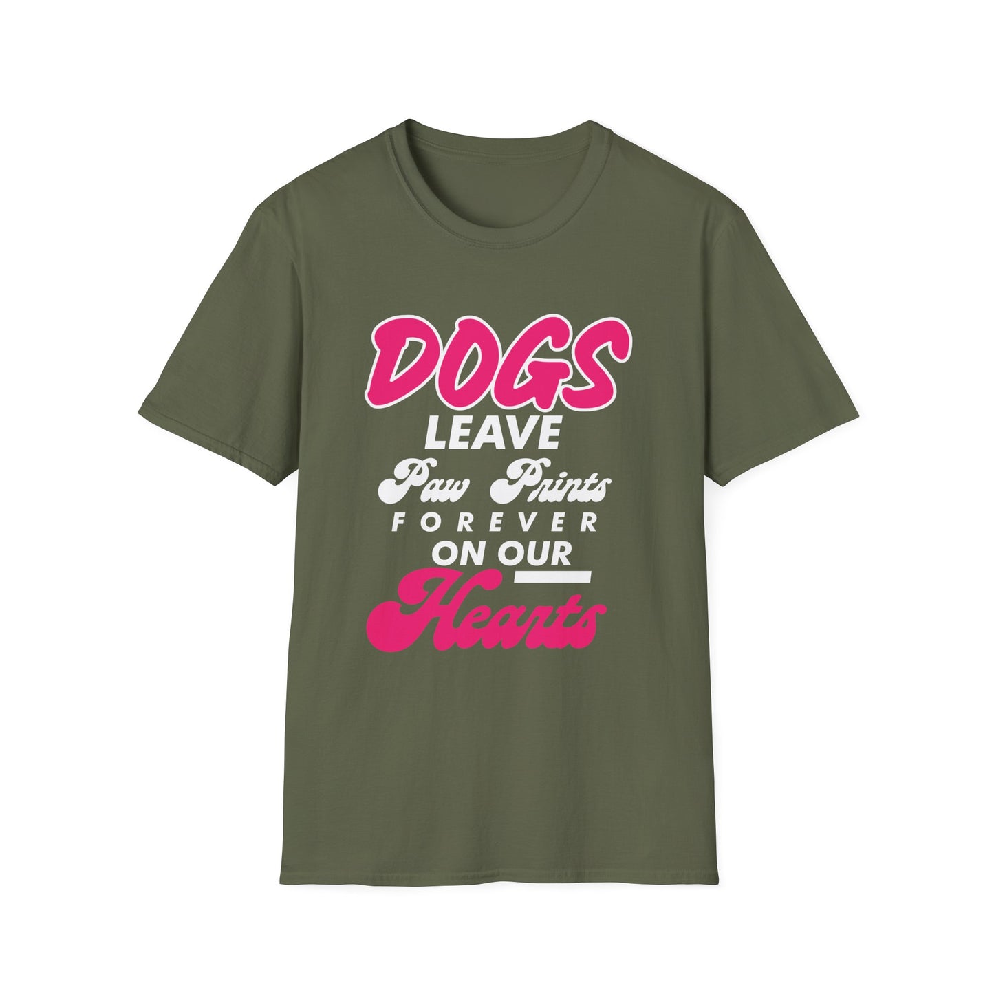 Dog Lover Unisex Softstyle T-Shirt, Dogs Leave Paw Prints, Pet Owner Tee, Animal Lover Gift, Cute Puppy Shirt