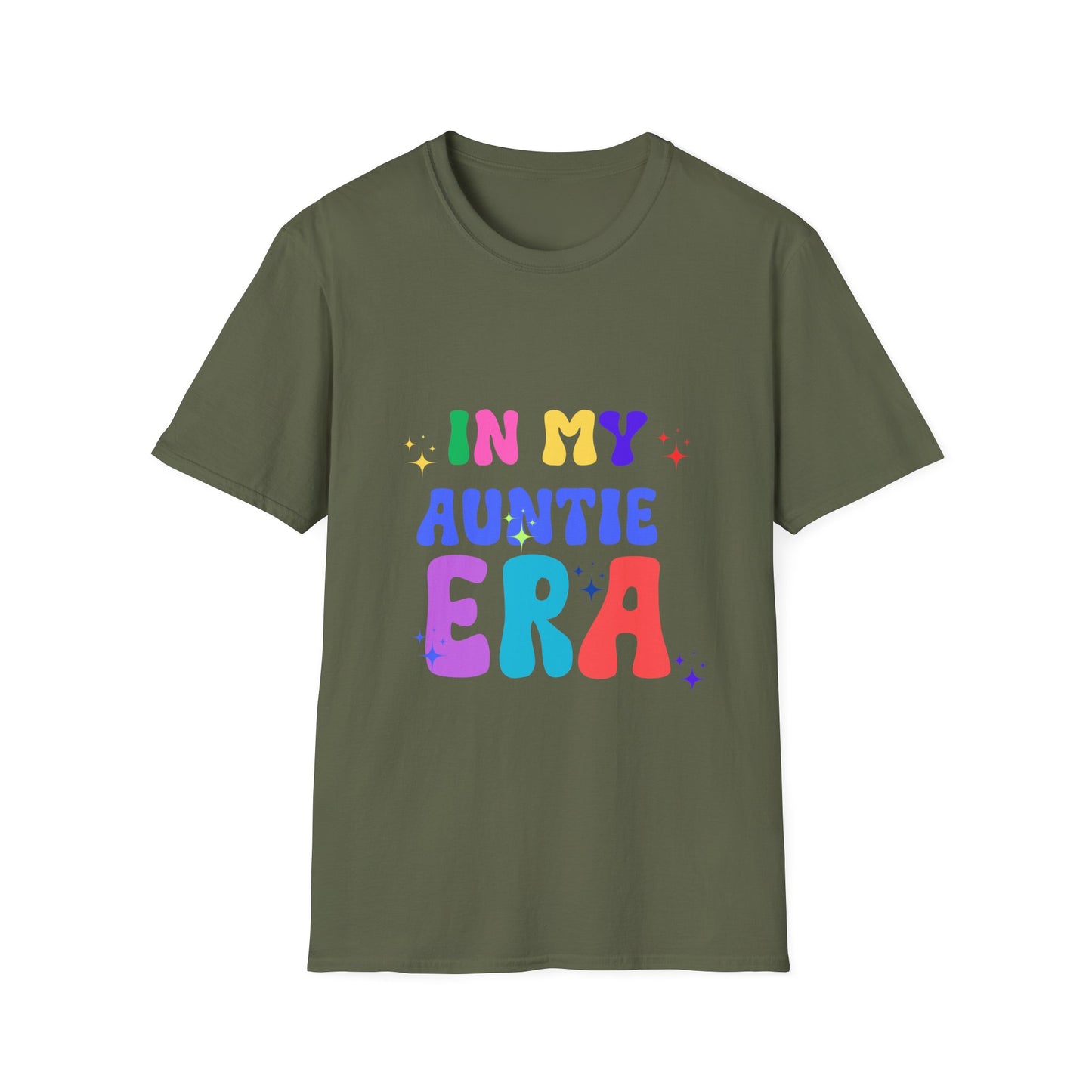 Vintage Auntie Era Unisex Softstyle T-Shirt, Retro Tee for Nostalgic Vibes, Family Reunion Gift, Hipster Shirt, Classic Aunt Apparel, 90s