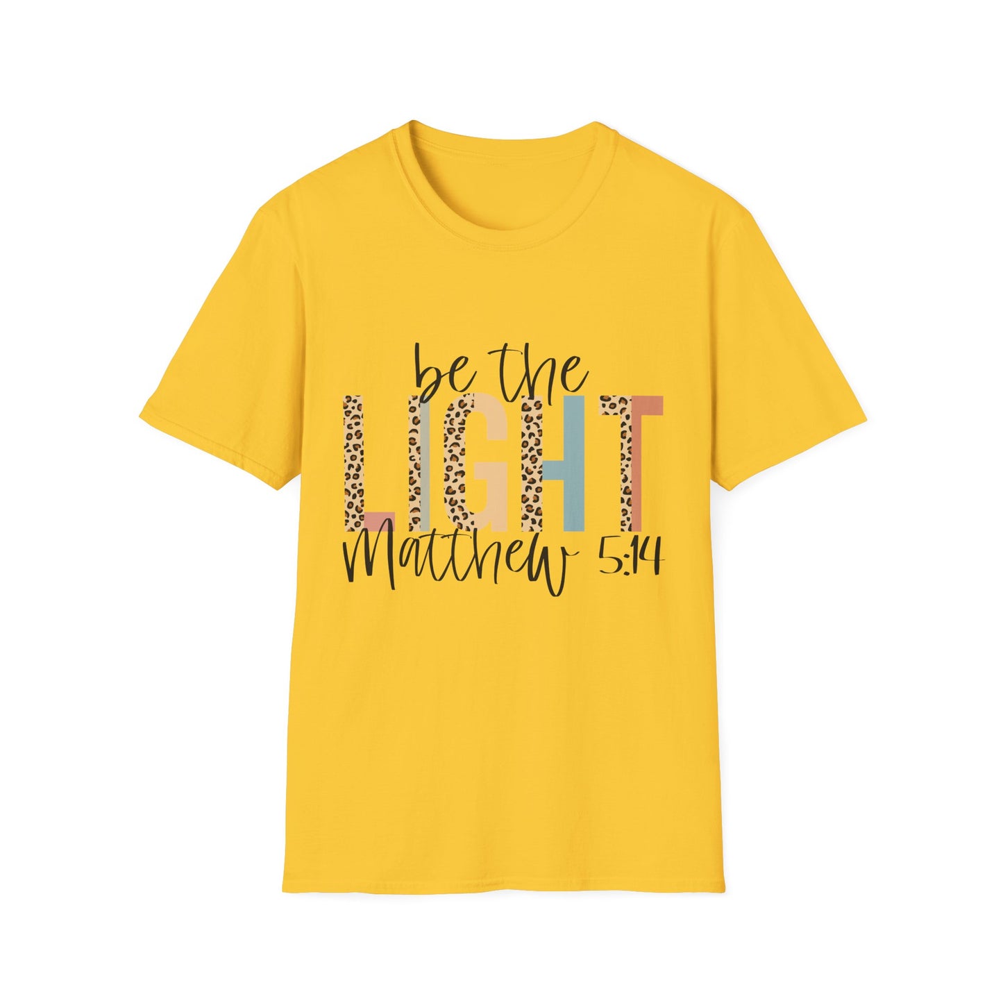 Religious Scripture Unisex T-Shirt, Inspirational Christian Tee, Be the Light Bible Verse Shirt, Matthew 5:14 Clothing, Spiritual Gift Top
