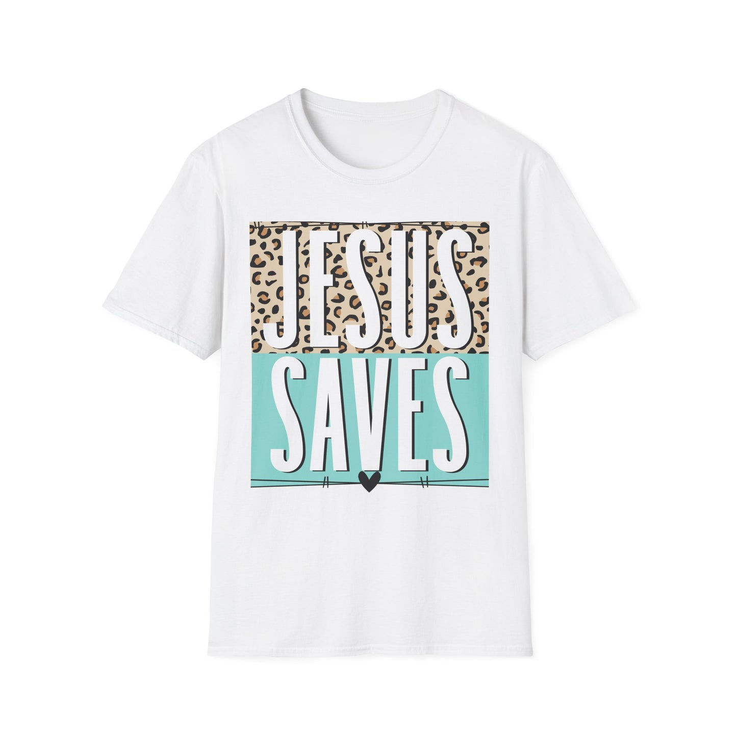Religious Jesus Saves Unisex Softstyle T-Shirt, Christian Faith Tee, Church Gift, Inspirational Shirt, Religious Apparel
