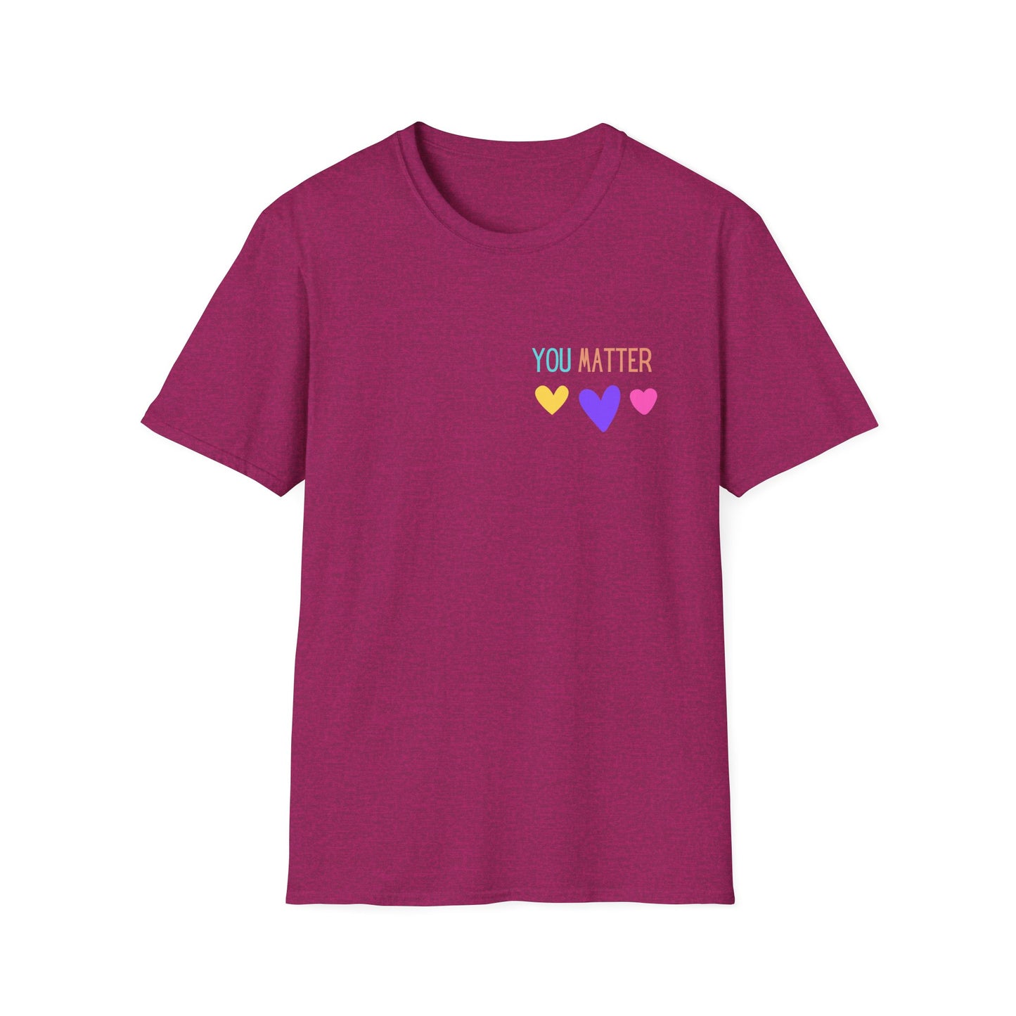 Encouraging Reminder Unisex Softstyle T-Shirt, You Matter Tee, Positive Message Shirt, Mental Health Awareness Top, Inspirational Graphic