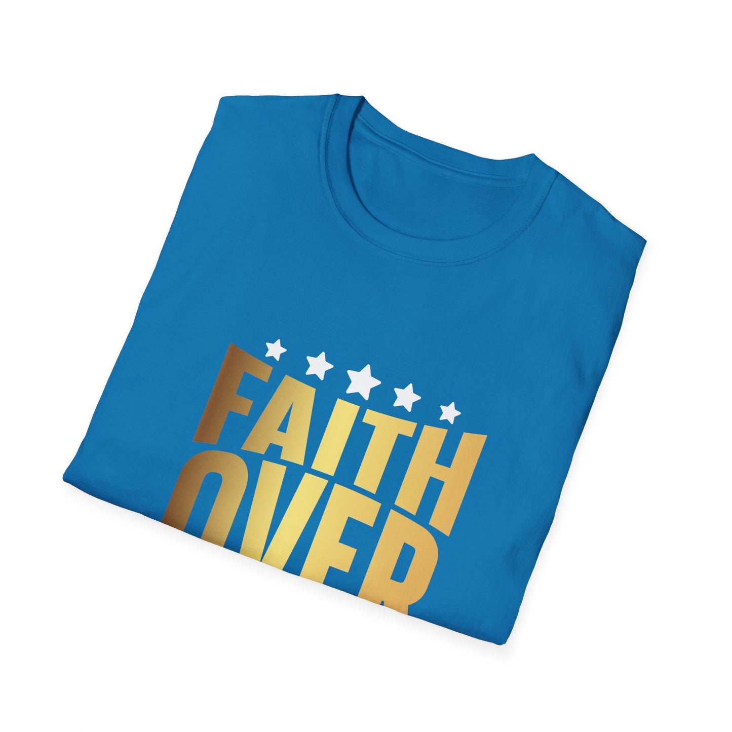 Faith over Fear Unisex Softstyle T-Shirt, Inspirational Tee, Christian Shirt, Religious Clothing, Motivational Top