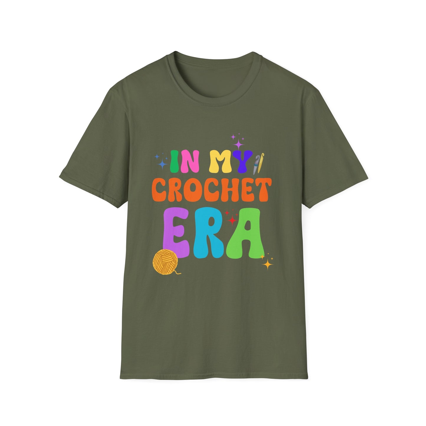 Crocheting Era Unisex T-Shirt, Handmade Crochet Lover Tee, Vintage Style Knitting Shirt, Crafty Gift for Knitters, Soft Cotton Top