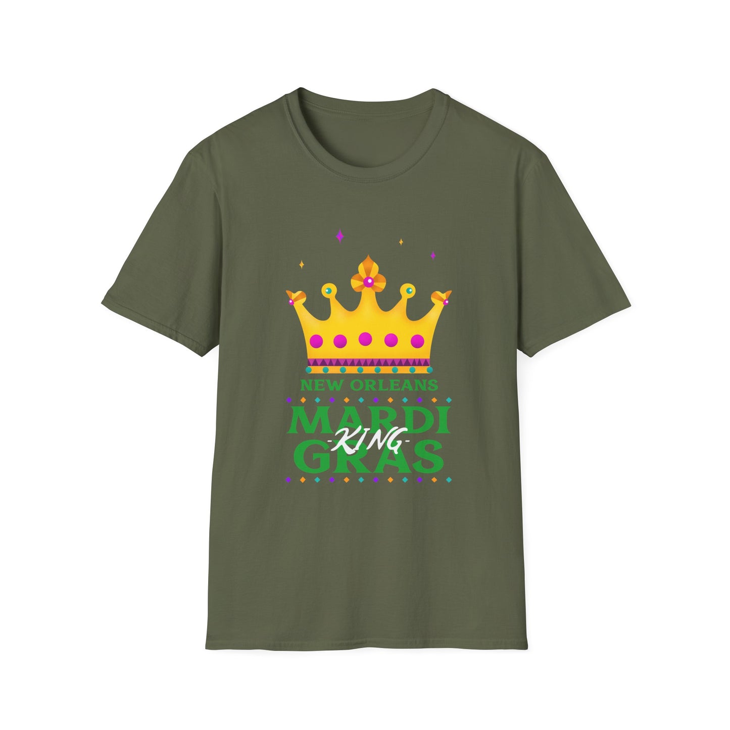 New Orlens Mardi Gras King Unisex Softstyle T-Shirt, Party Shirt, Fat Tuesday shirt