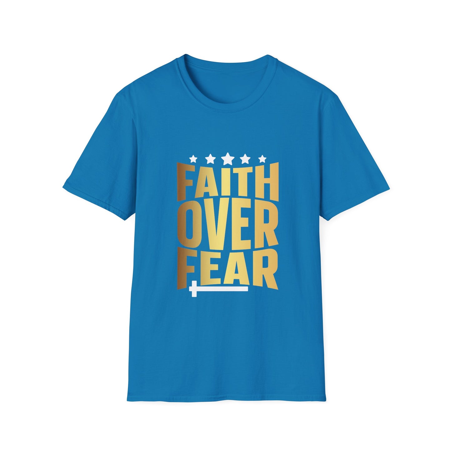 Faith over Fear Unisex Softstyle T-Shirt, Inspirational Tee, Christian Shirt, Religious Clothing, Motivational Top