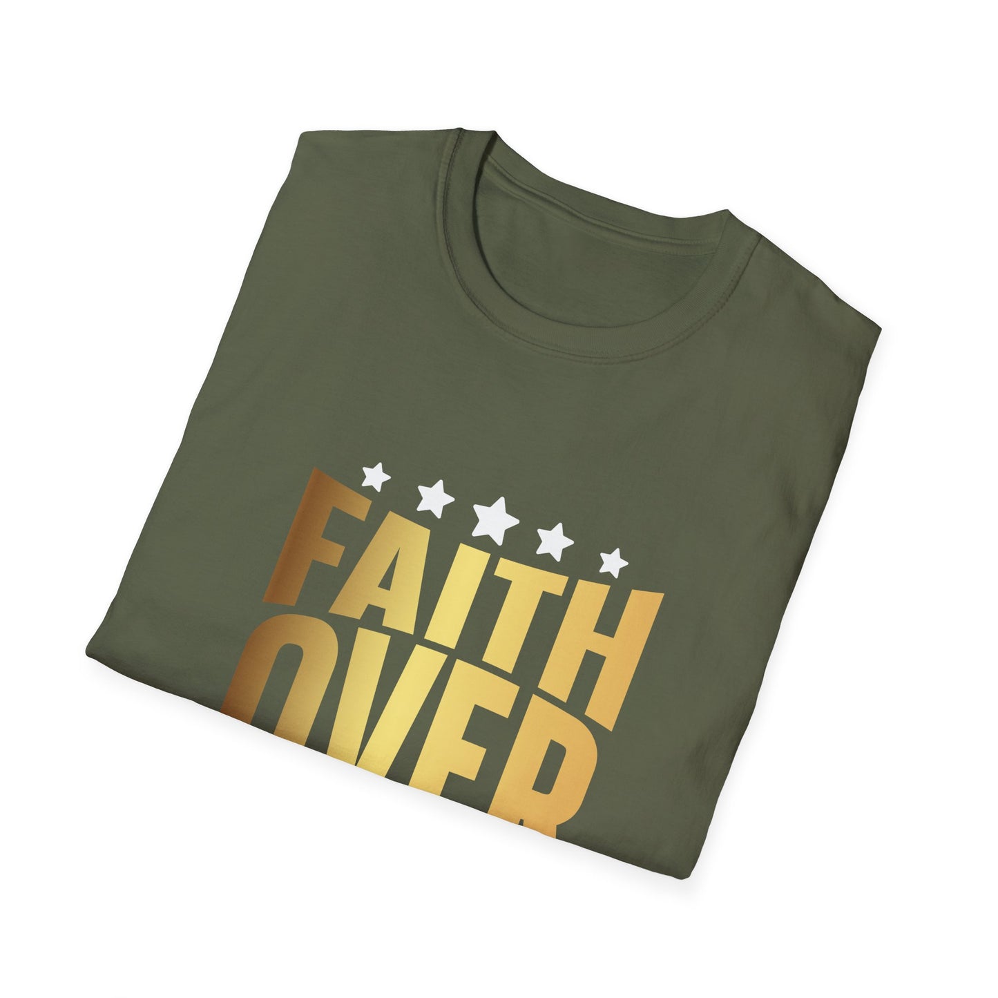 Faith over Fear Unisex Softstyle T-Shirt, Inspirational Tee, Christian Shirt, Religious Clothing, Motivational Top