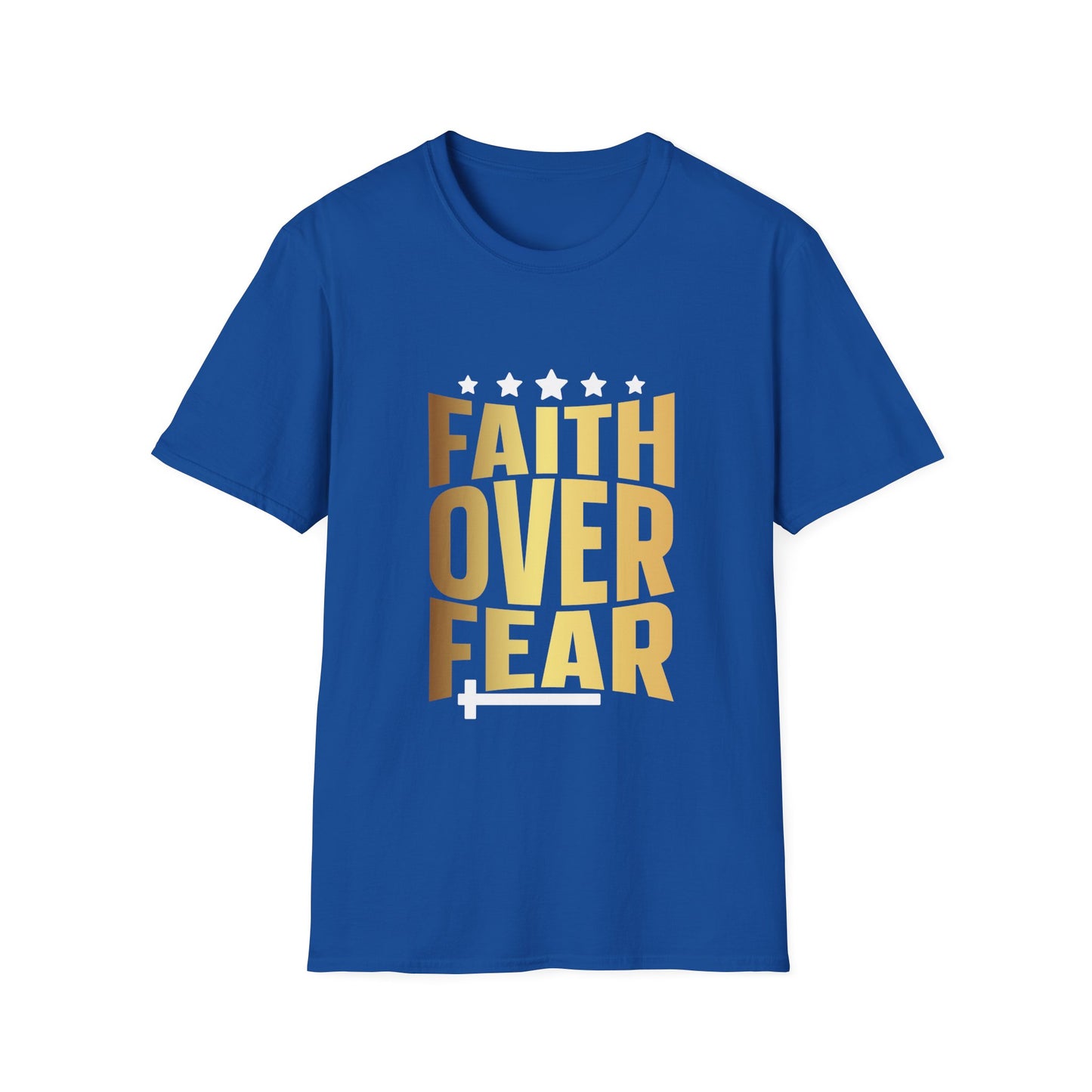 Faith over Fear Unisex Softstyle T-Shirt, Inspirational Tee, Christian Shirt, Religious Clothing, Motivational Top
