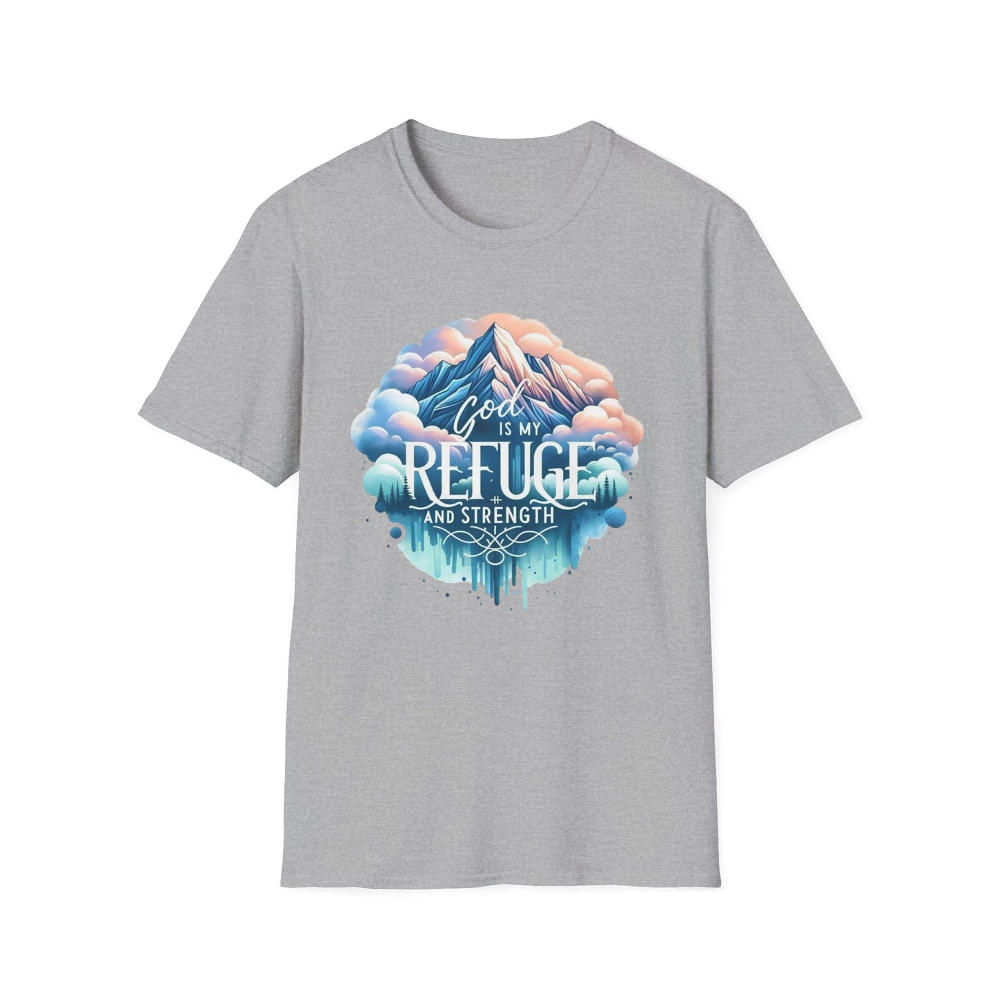 Religious Inspirational God is My Refuge and Strength Unisex T-Shirt, Christian Tee, Spiritual Clothing, Bible Quote Shirt, Christian Gift