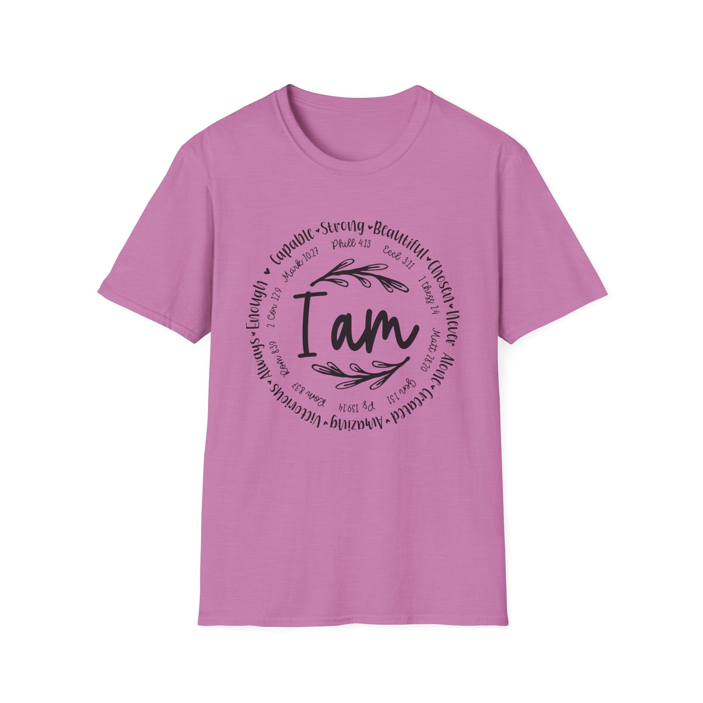 I am capable...Religious Bible Quote Unisex Softstyle T-Shirt, Faith-Based Tee, Christian Unisex Top, Inspirational Graphic Shirt