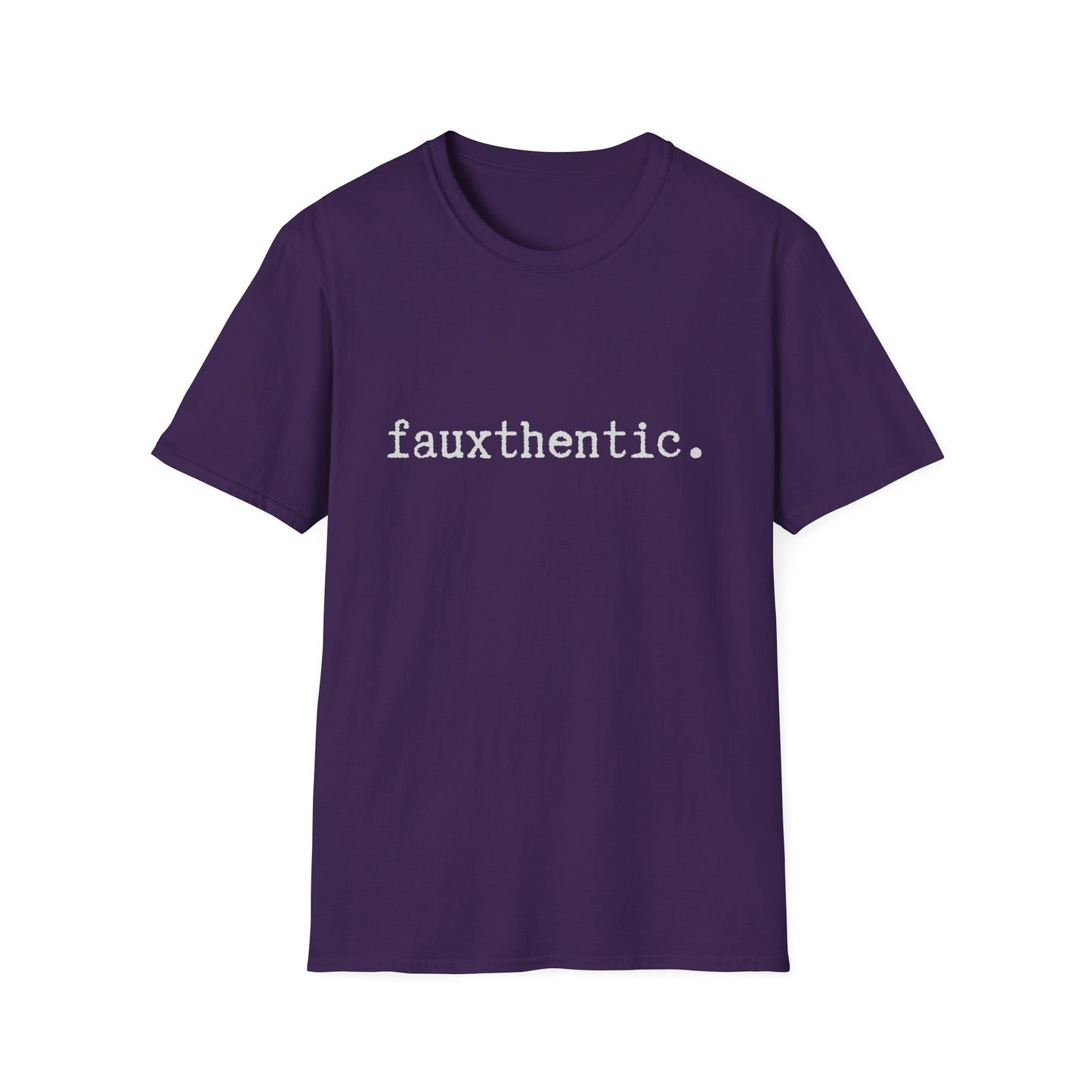 Fauxthentic Unisex T-Shirt, Minimalist Play on Words, Funny Tee, Softstyle Shirt, Gift for Him or Her, Casual Top