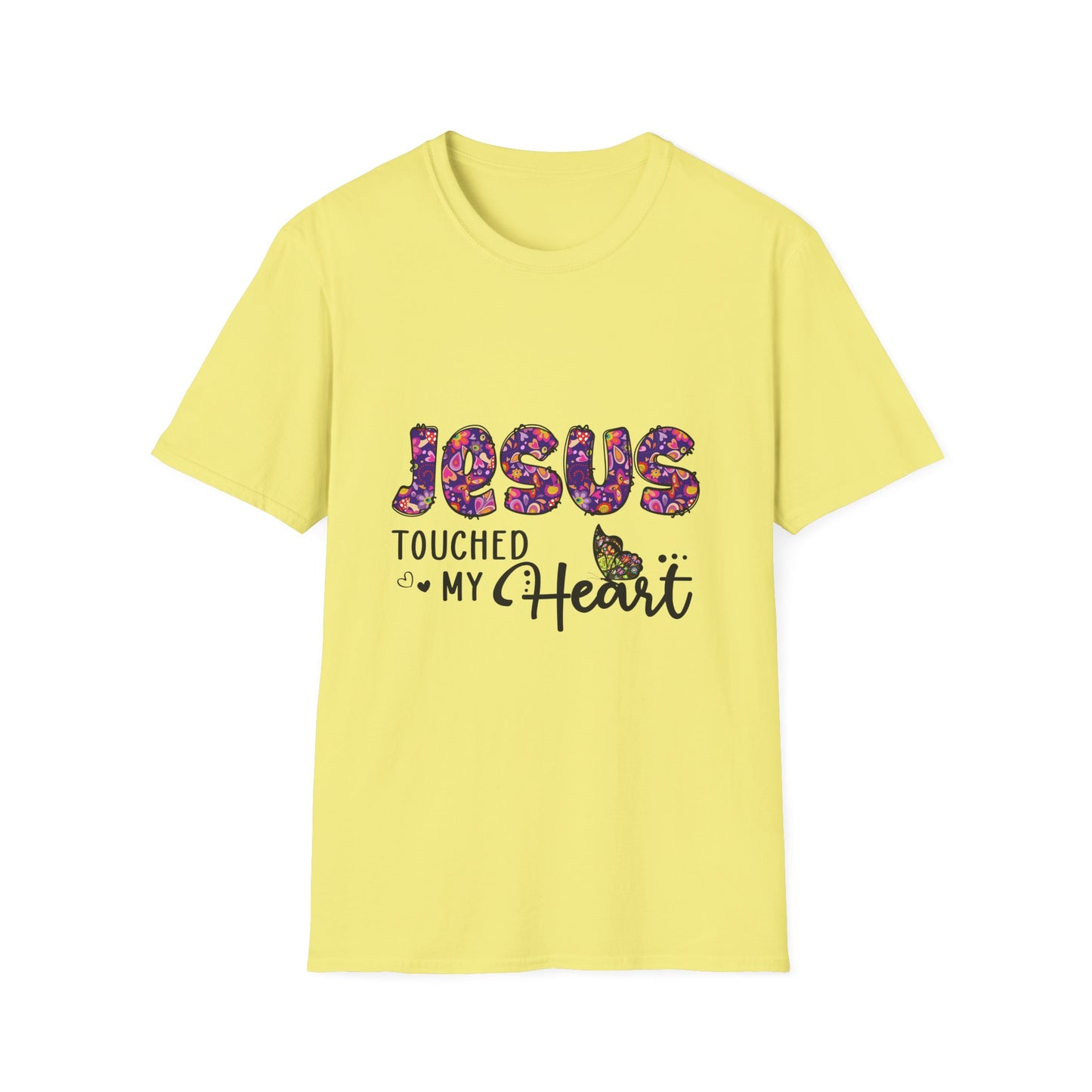 Jesus Touched My Heart Unisex T-Shirt, Spiritual Tee, Christian Gift, Inspirational Shirt, Faith Clothing