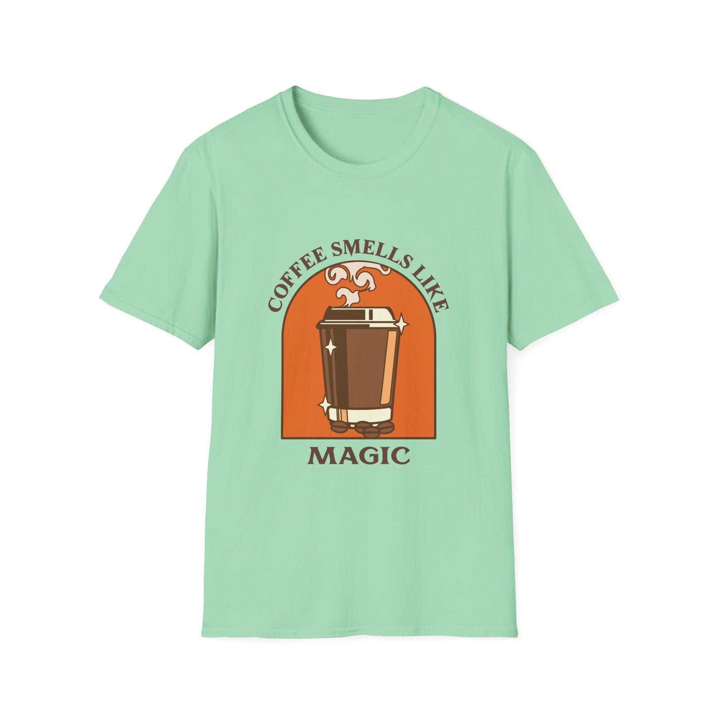 Coffee Smells like Magic Unisex Softstyle T-Shirt, Coffee Lover Tee, Funny Coffee Shirt, Gift for Coffee Drinkers, Coffee Obsessed Apparel