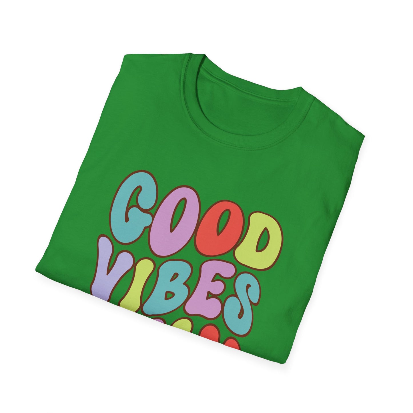 Good Vibes Only Unisex Softstyle T-Shirt, Positive Energy Tee, Inspirational Shirt, Motivational Top, Happiness Clothing
