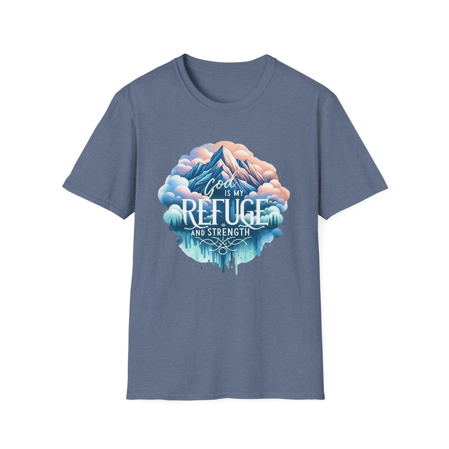 Religious Inspirational God is My Refuge and Strength Unisex T-Shirt, Christian Tee, Spiritual Clothing, Bible Quote Shirt, Christian Gift