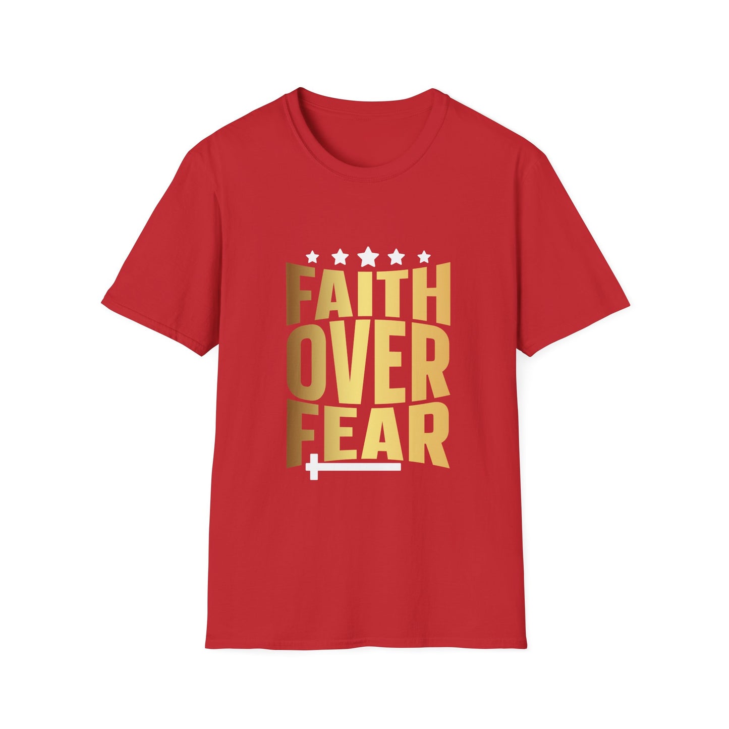 Faith over Fear Unisex Softstyle T-Shirt, Inspirational Tee, Christian Shirt, Religious Clothing, Motivational Top