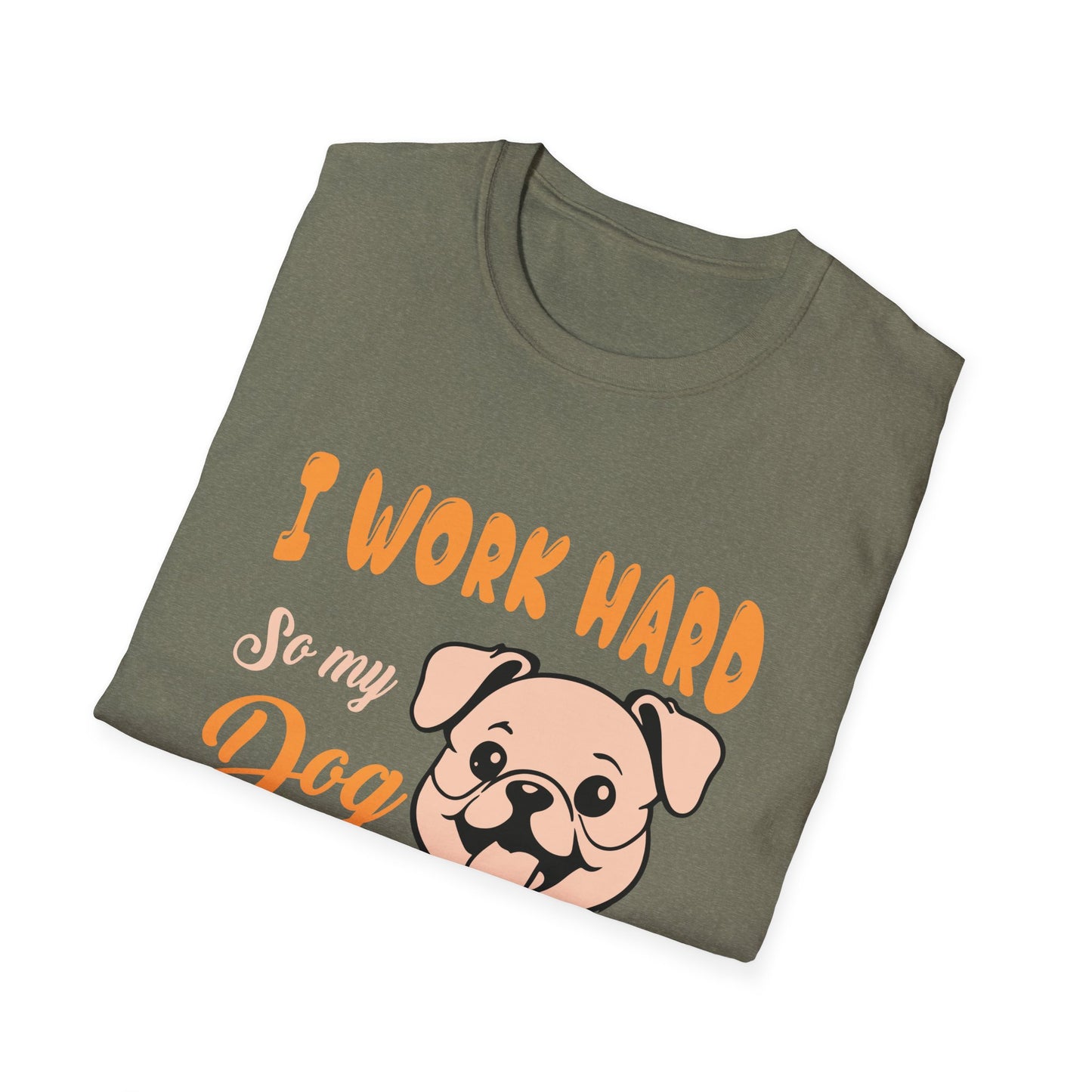 Dog Lover Unisex T-Shirt, Funny Work Hard Dog Mom Dad Tee, Gift for Pet Owners, Softstyle Graphic Shirt, Animal Rescue Apparel