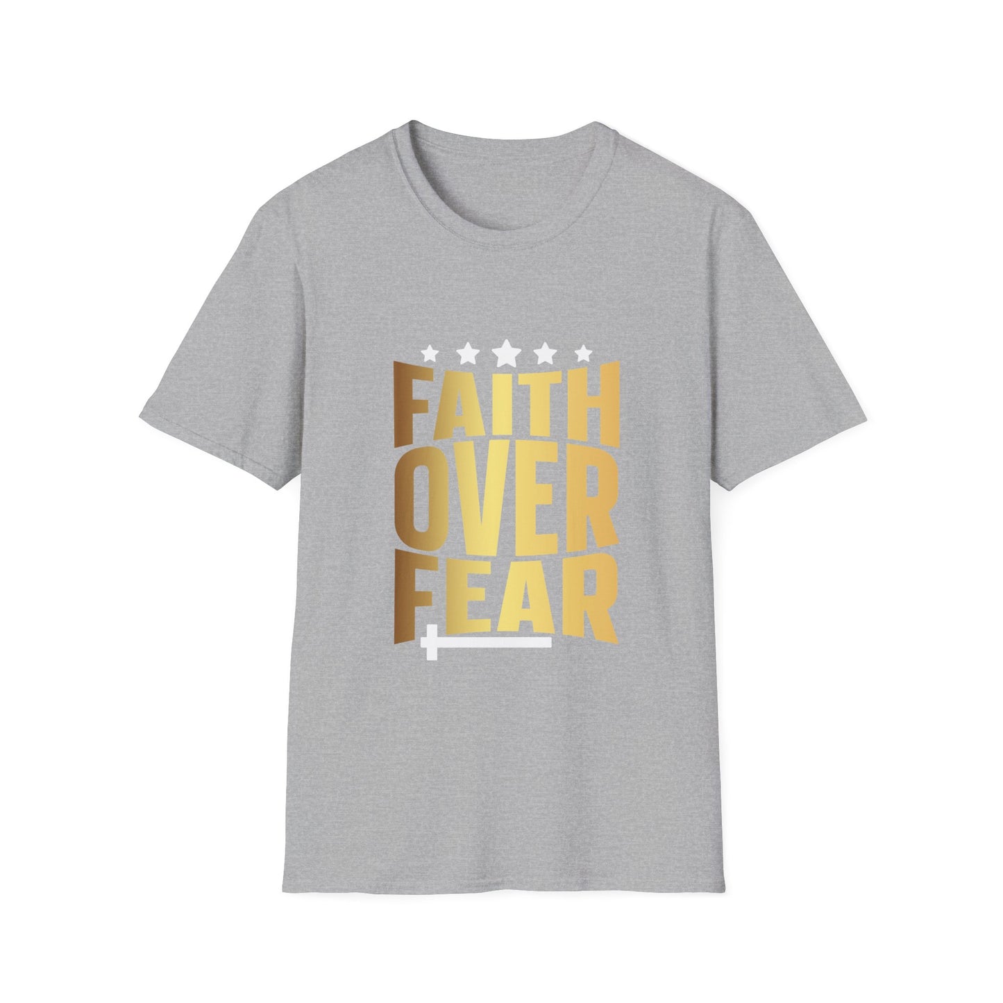 Faith over Fear Unisex Softstyle T-Shirt, Inspirational Tee, Christian Shirt, Religious Clothing, Motivational Top