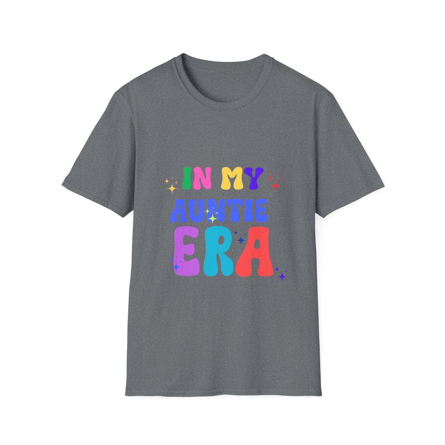Vintage Auntie Era Unisex Softstyle T-Shirt, Retro Tee for Nostalgic Vibes, Family Reunion Gift, Hipster Shirt, Classic Aunt Apparel, 90s