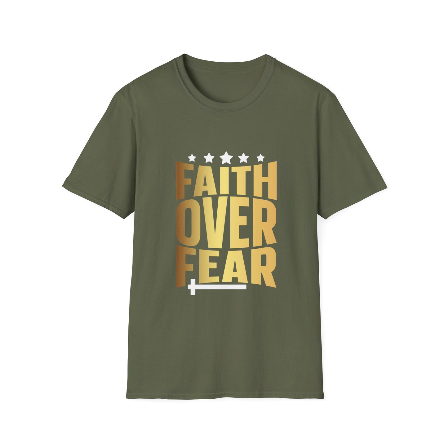 Faith over Fear Unisex Softstyle T-Shirt, Inspirational Tee, Christian Shirt, Religious Clothing, Motivational Top