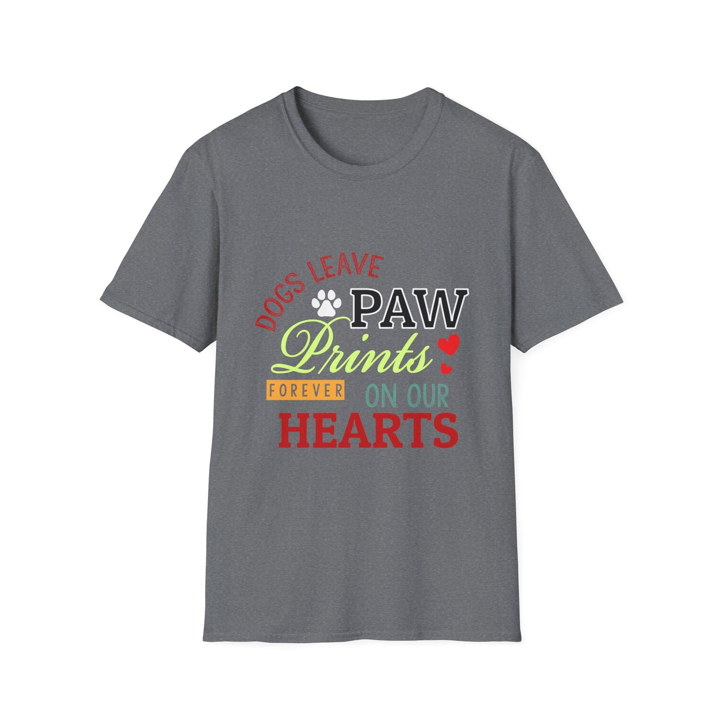 Dog Lover Unisex Softstyle T-Shirt, Dogs Leave Paw Prints, Pet Owner Tee, Animal Lover Gift, Cute Puppy Shirt