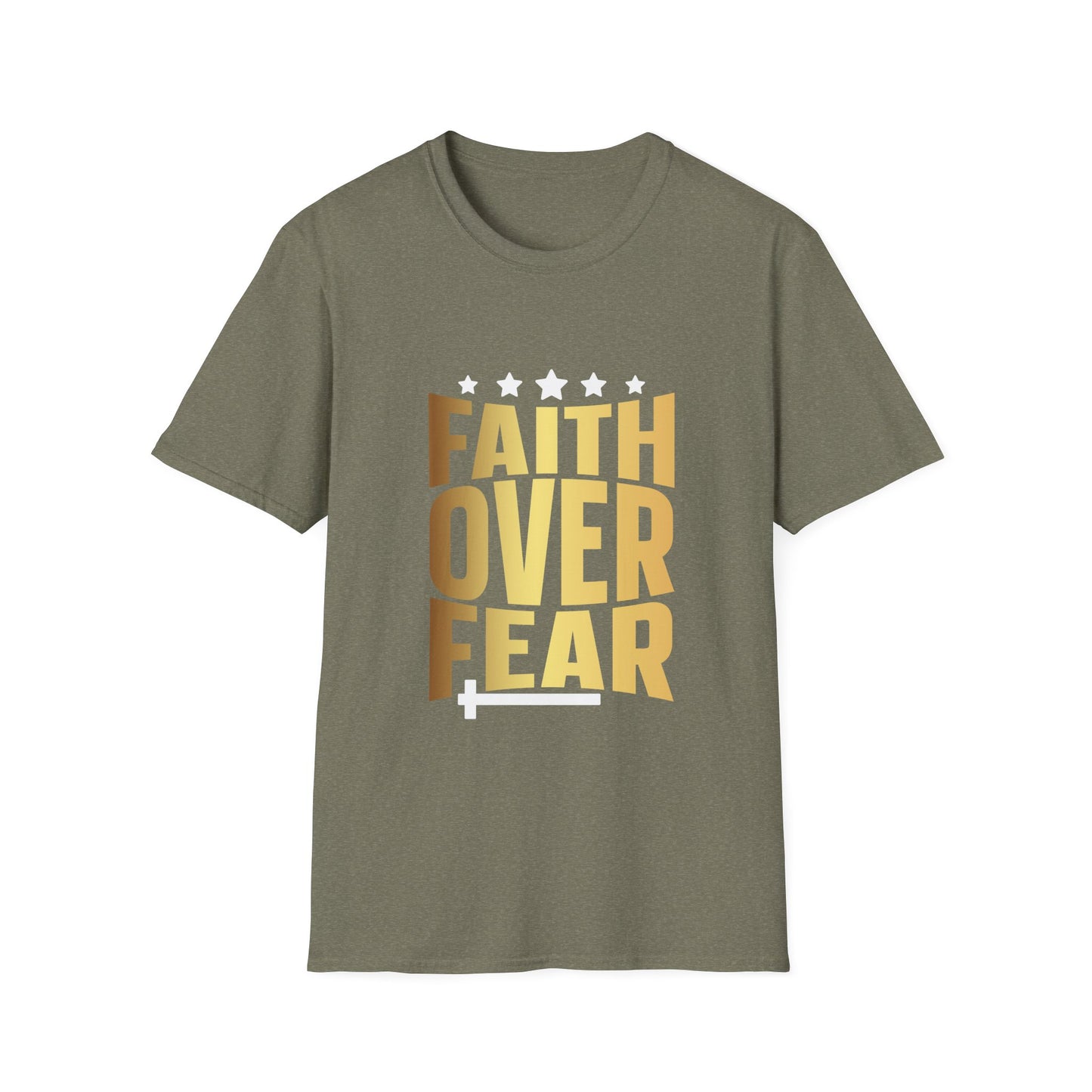Faith over Fear Unisex Softstyle T-Shirt, Inspirational Tee, Christian Shirt, Religious Clothing, Motivational Top