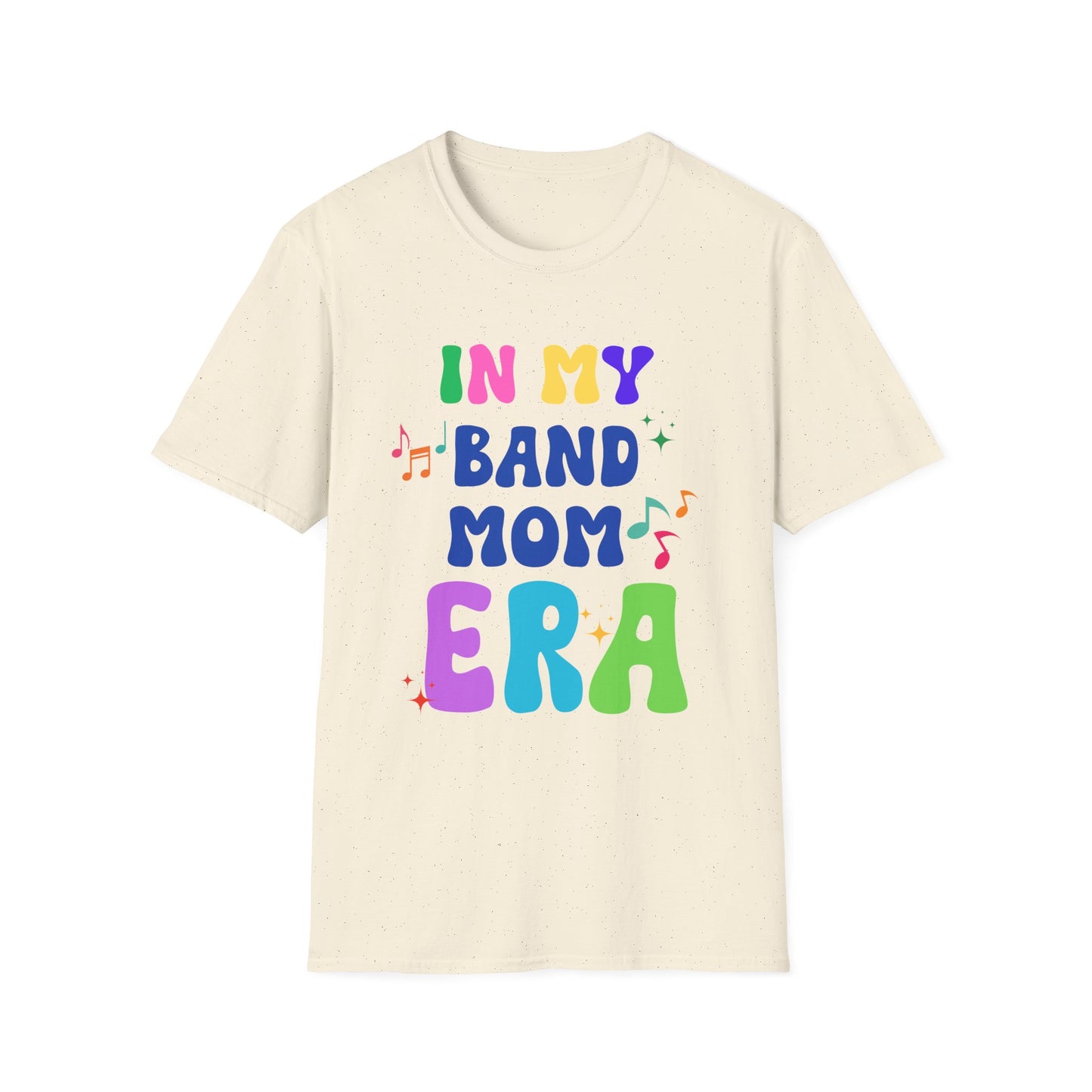 Band Mom Era Unisex Softstyle T-Shirt - Music Lover Gift, Rock Band Fan Shirt, Live Music Concert Tee, Parent Gift, Music Festival Apparel