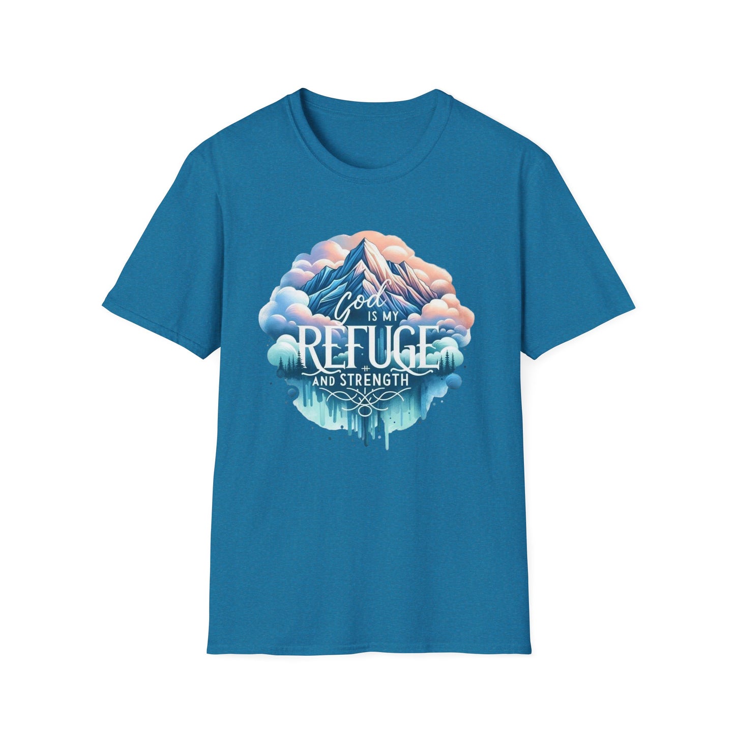 Religious Inspirational God is My Refuge and Strength Unisex T-Shirt, Christian Tee, Spiritual Clothing, Bible Quote Shirt, Christian Gift