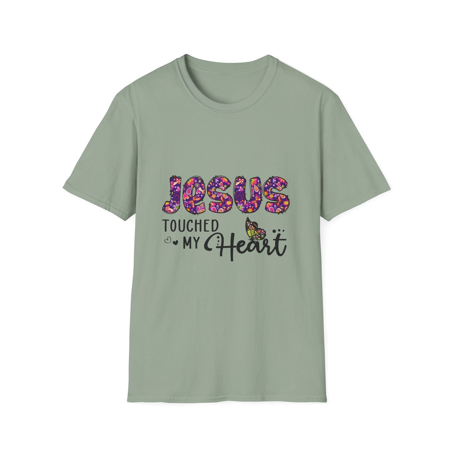 Jesus Touched My Heart Unisex T-Shirt, Spiritual Tee, Christian Gift, Inspirational Shirt, Faith Clothing