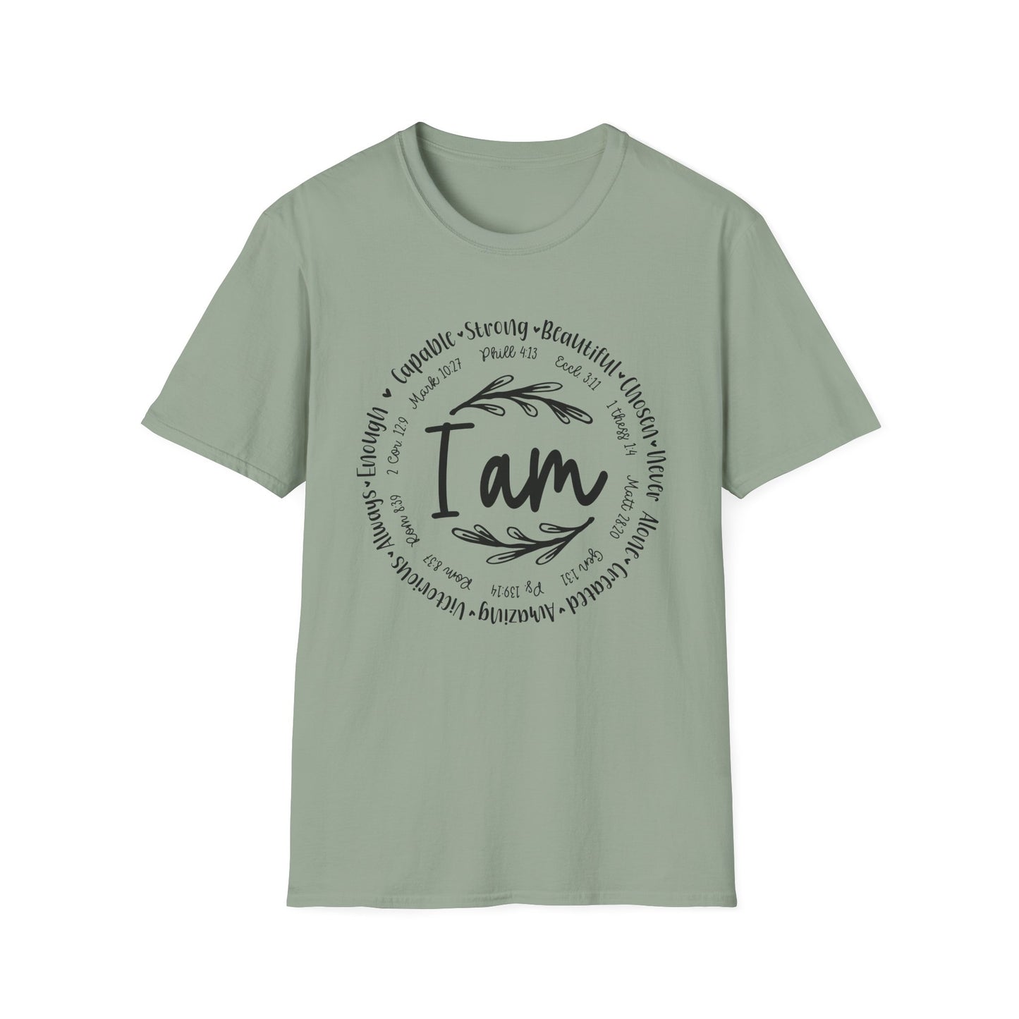 I am capable...Religious Bible Quote Unisex Softstyle T-Shirt, Faith-Based Tee, Christian Unisex Top, Inspirational Graphic Shirt