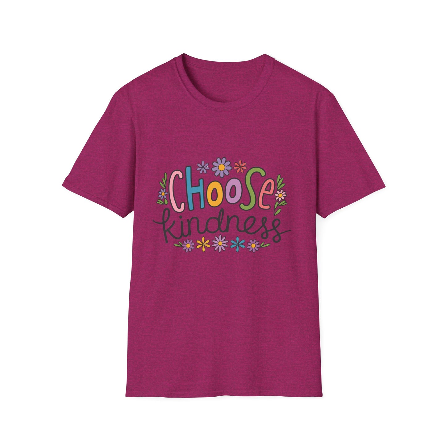 Choose Kindness Unisex Softstyle T-Shirt, Inspirational Tee, Positive Quote Shirt, Gift for Him or Her, Birthday Present