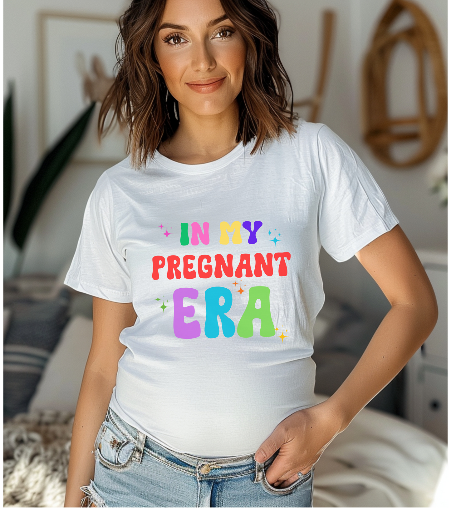 In My Pregnant Era Unisex T-Shirt - Funny Pregnancy Announcement Tee, Maternity Shirt, Baby Shower Gift, Gender Reveal Outfit, Mom to Be Top