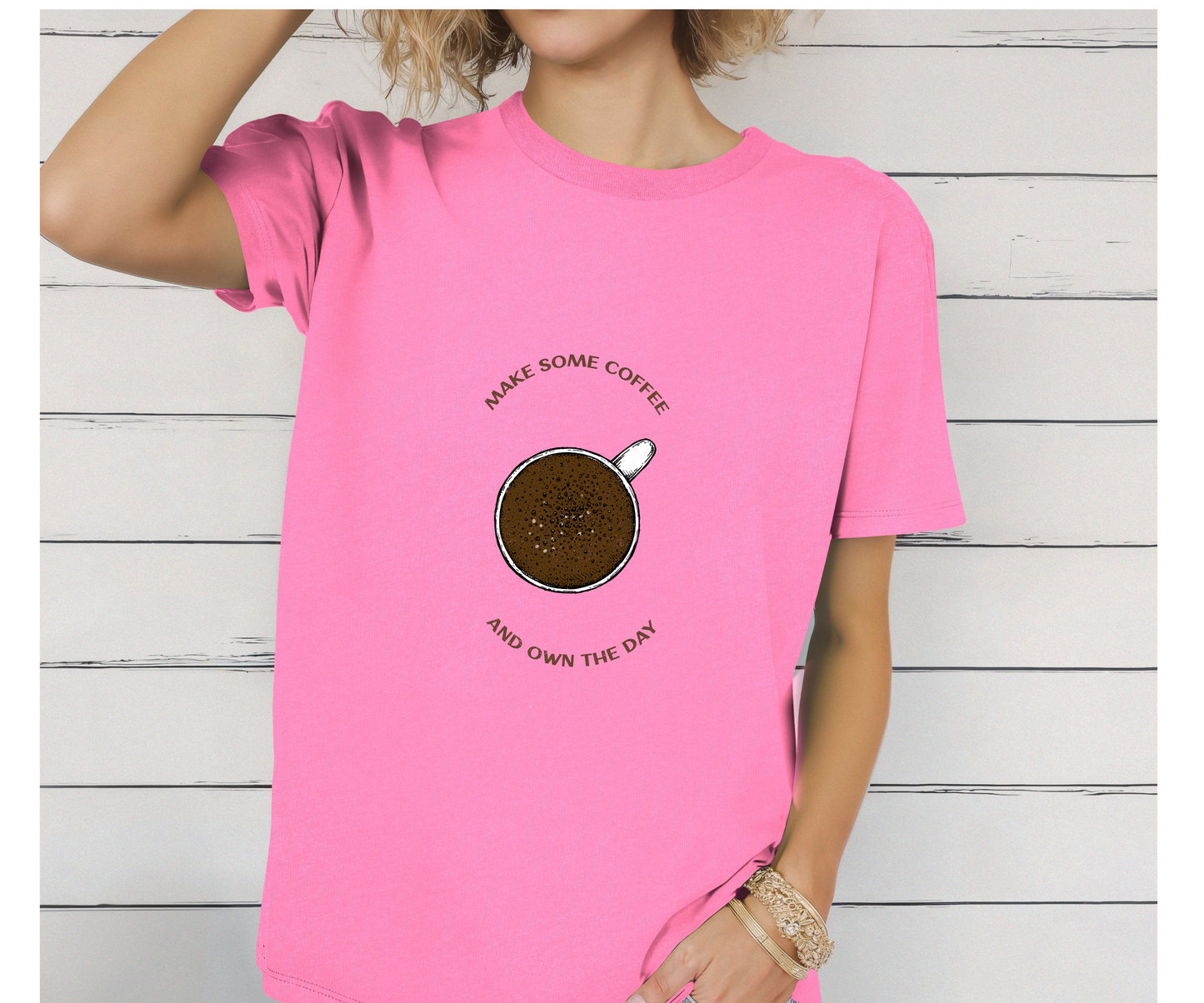 Make some coffee and own the day, Unisex Softstyle T-Shirt, Coffee Lover Tee, Funny Coffee Shirt, Gift for Coffee Drinkers, Coffee Obsessed
