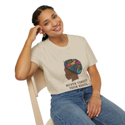 Never Forget Your Roots Graphic Unisex Softstyle T-Shirt, African American Heritage Tee, Juneteenth Gift, Black Lives Matter Apparel