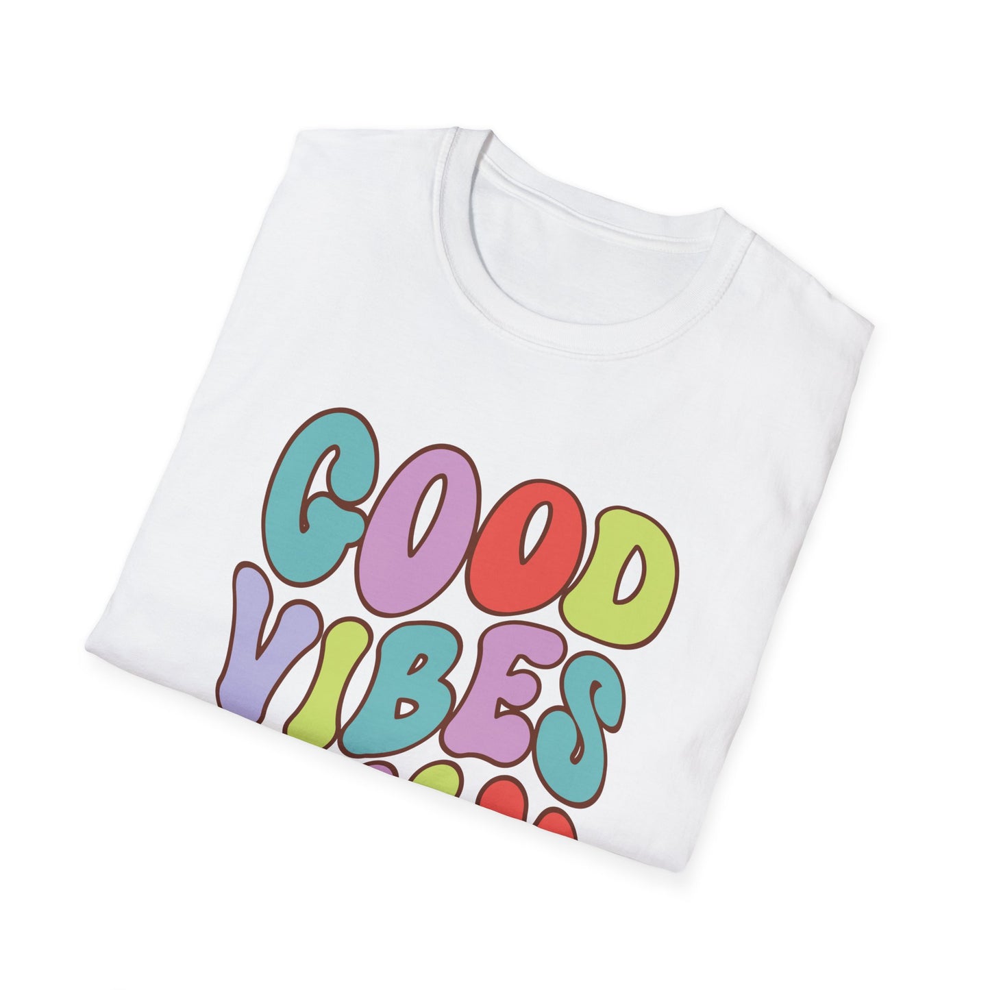 Good Vibes Only Unisex Softstyle T-Shirt, Positive Energy Tee, Inspirational Shirt, Motivational Top, Happiness Clothing