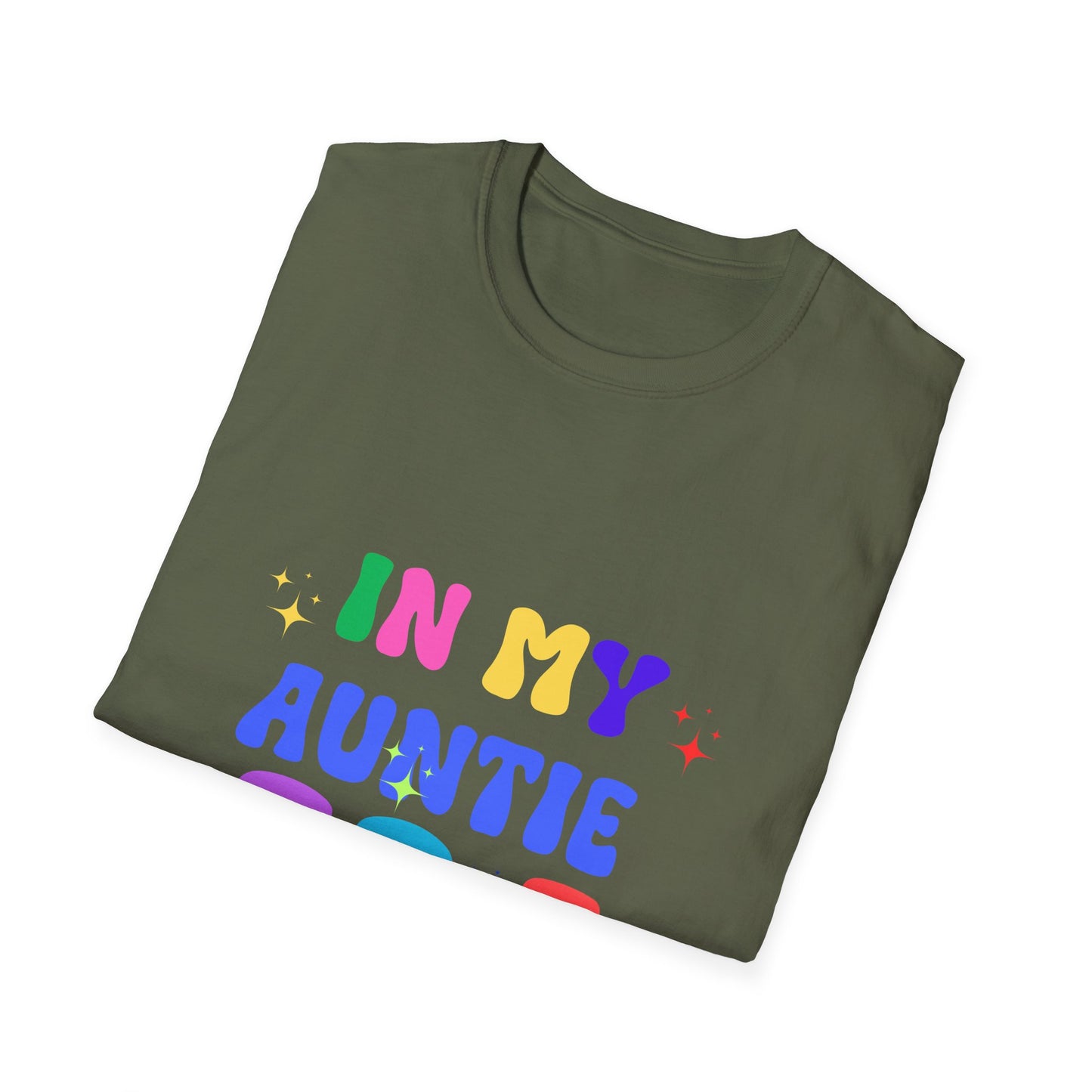 Vintage Auntie Era Unisex Softstyle T-Shirt, Retro Tee for Nostalgic Vibes, Family Reunion Gift, Hipster Shirt, Classic Aunt Apparel, 90s