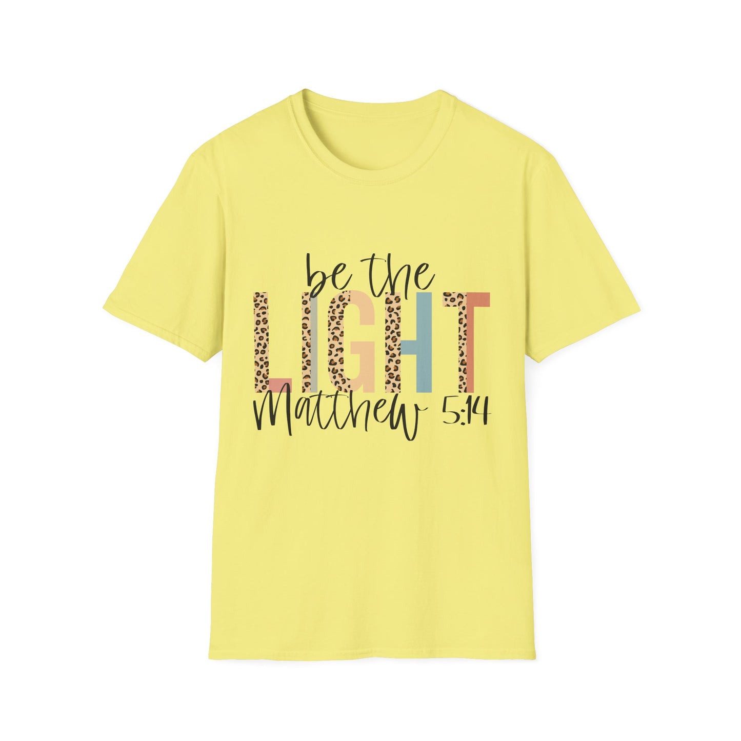 Religious Scripture Unisex T-Shirt, Inspirational Christian Tee, Be the Light Bible Verse Shirt, Matthew 5:14 Clothing, Spiritual Gift Top