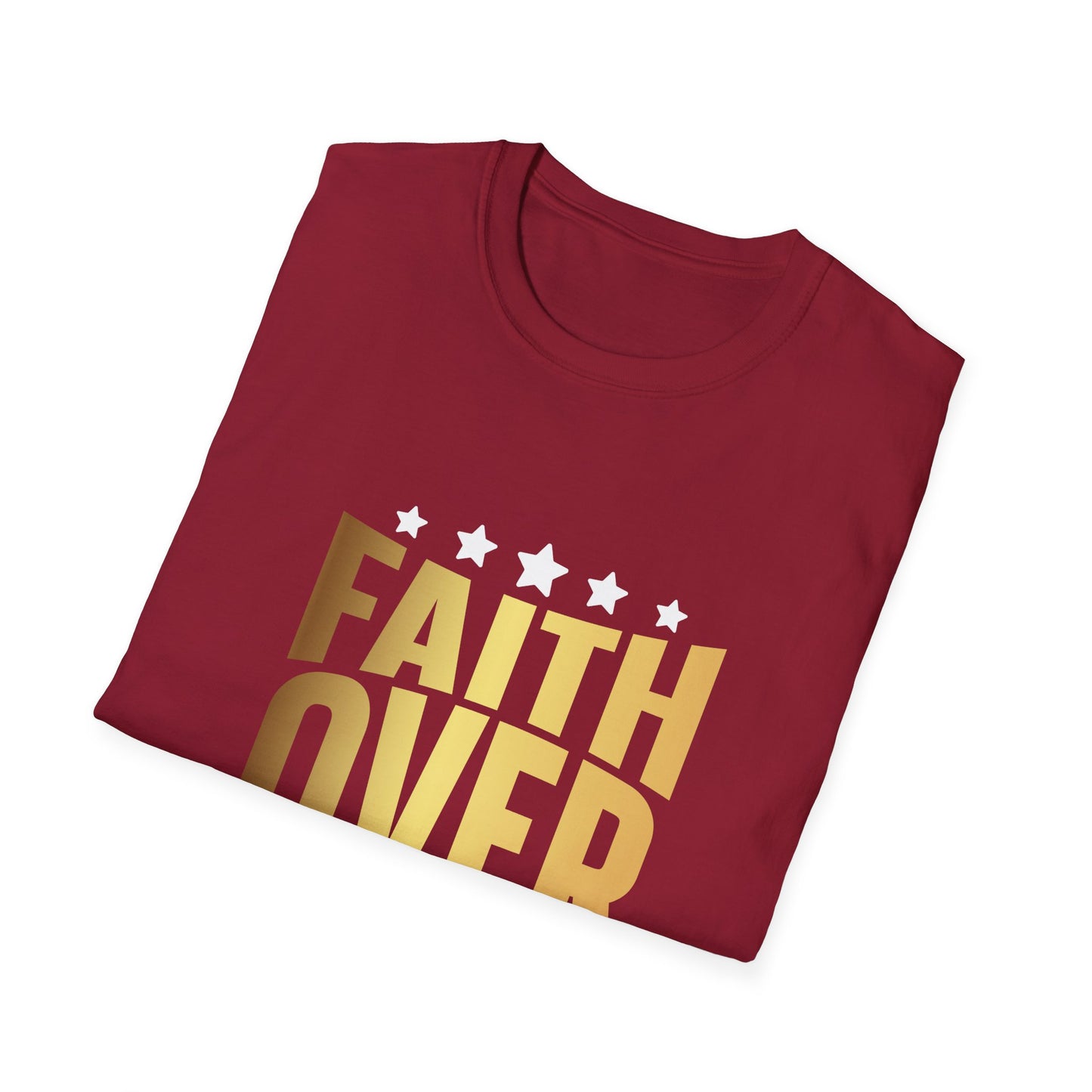 Faith over Fear Unisex Softstyle T-Shirt, Inspirational Tee, Christian Shirt, Religious Clothing, Motivational Top