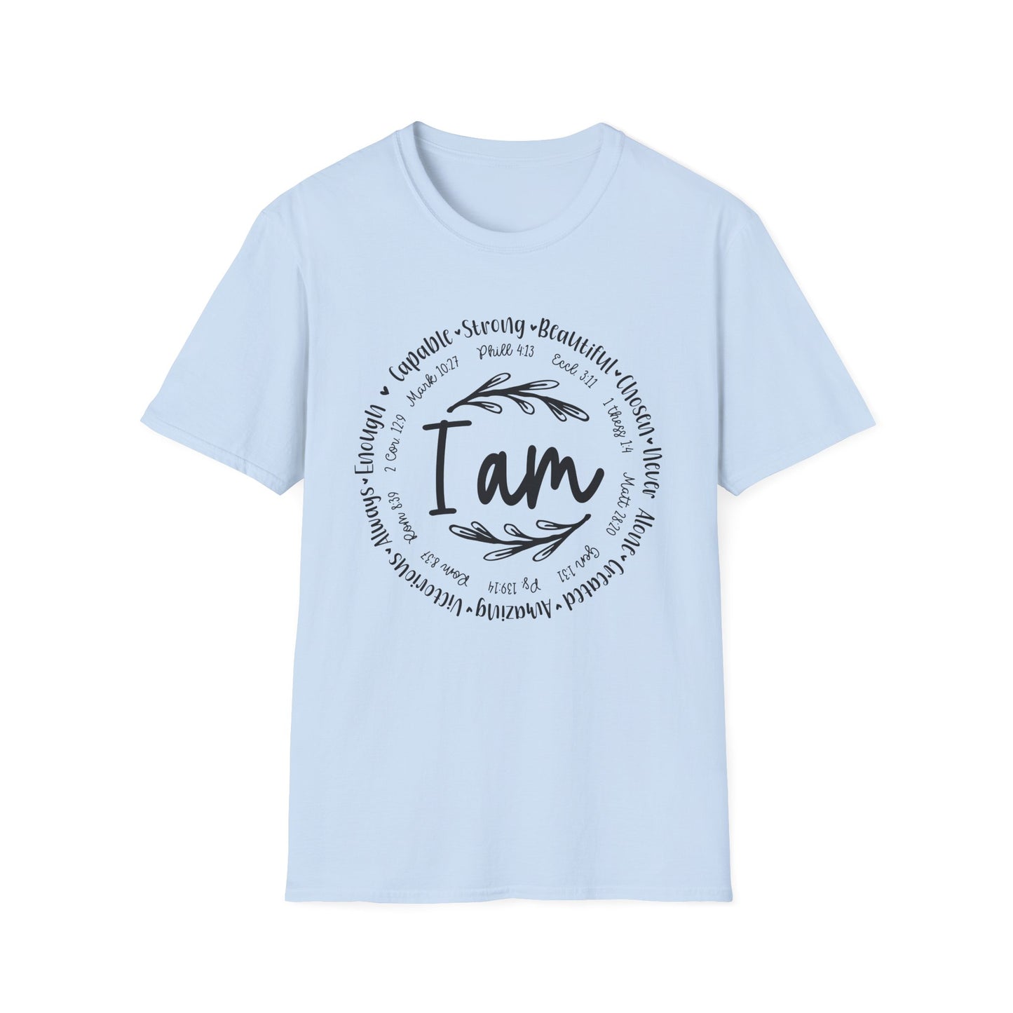 I am capable...Religious Bible Quote Unisex Softstyle T-Shirt, Faith-Based Tee, Christian Unisex Top, Inspirational Graphic Shirt