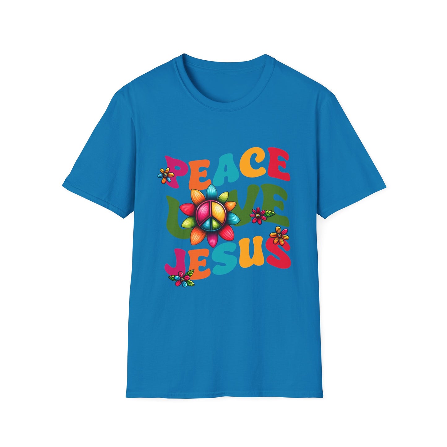 Christian Peace Love Jesus Unisex Softstyle T-Shirt, Religious Faith Tee, Christian Gift, Inspirational Shirt, Religious Apparel, Christian
