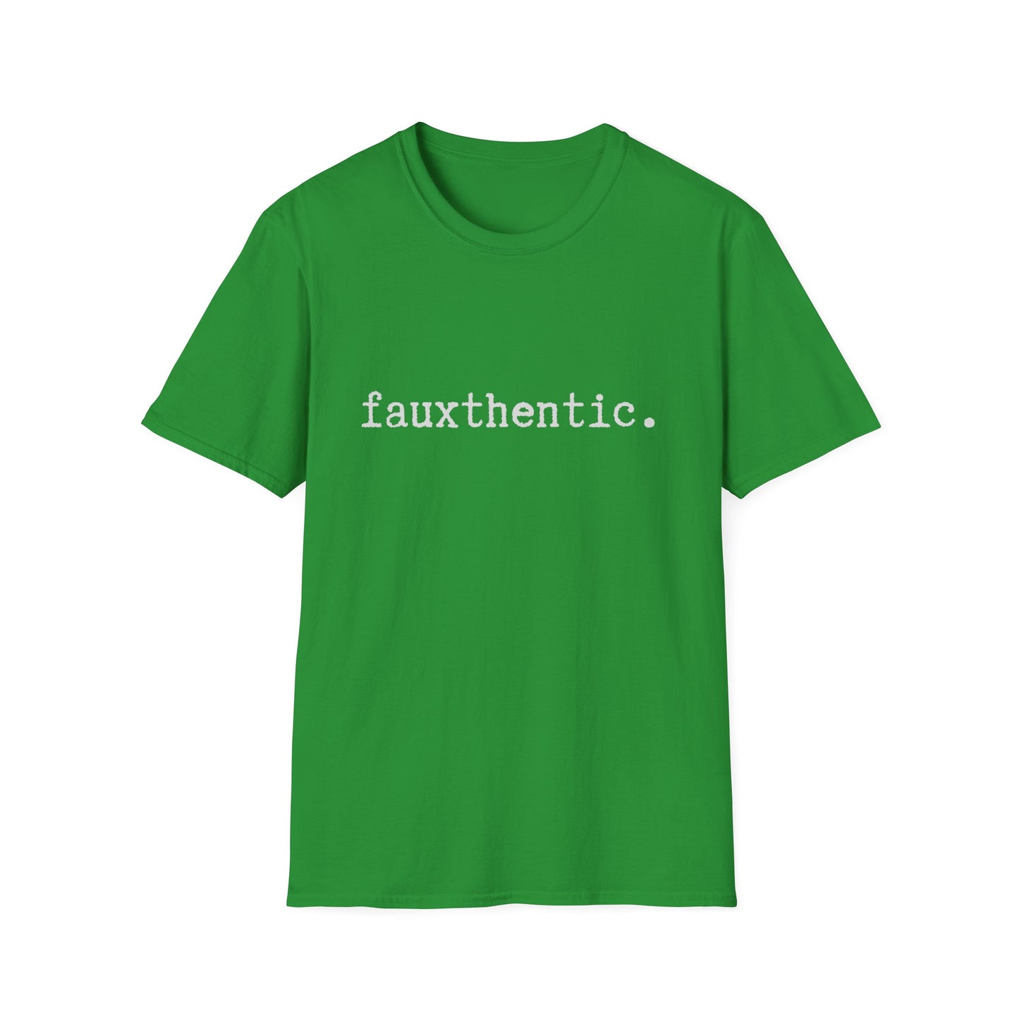 Fauxthentic Unisex T-Shirt, Minimalist Play on Words, Funny Tee, Softstyle Shirt, Gift for Him or Her, Casual Top