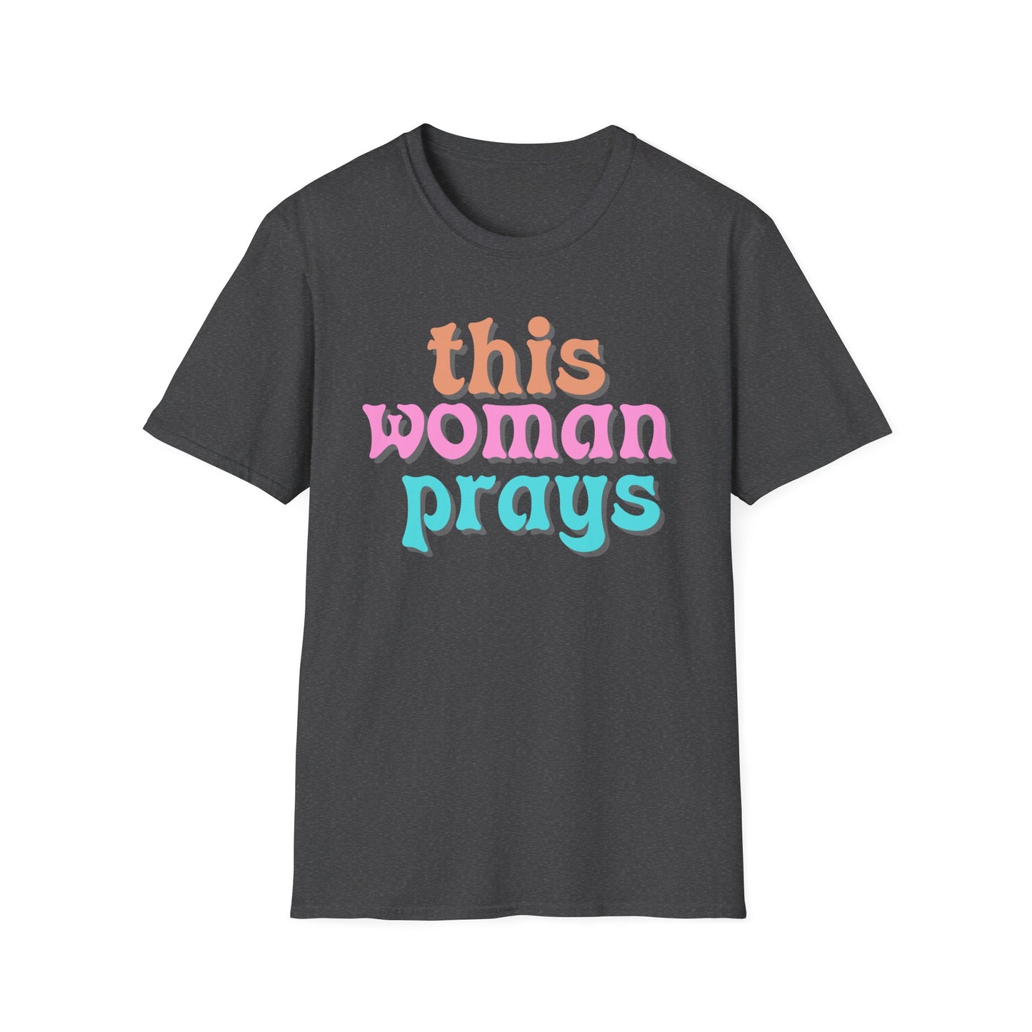 Christian Faith Unisex Tee, Praying Woman Softstyle T-Shirt, Religious Prayer Shirt, Divine Spirituality Top, Religious Gift Apparel