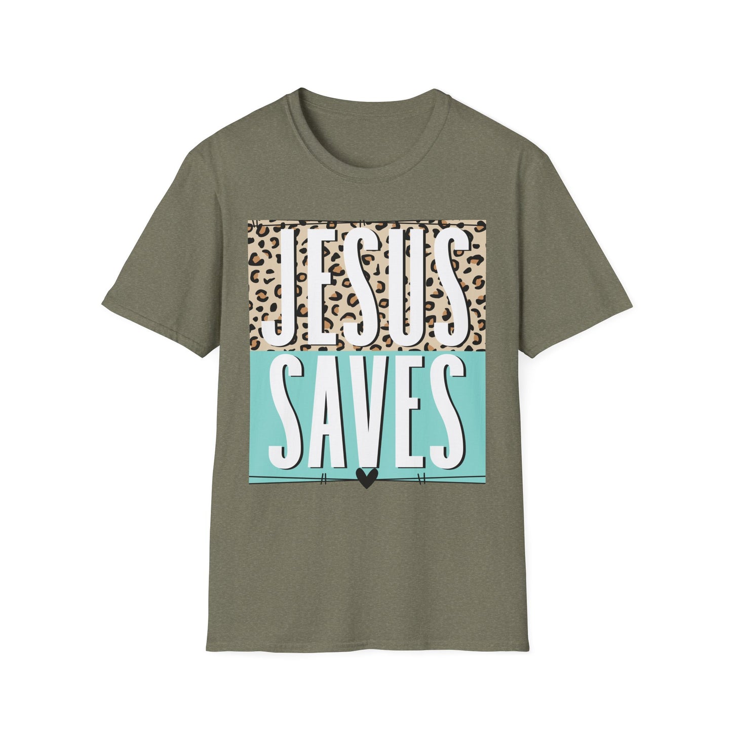 Religious Jesus Saves Unisex Softstyle T-Shirt, Christian Faith Tee, Church Gift, Inspirational Shirt, Religious Apparel