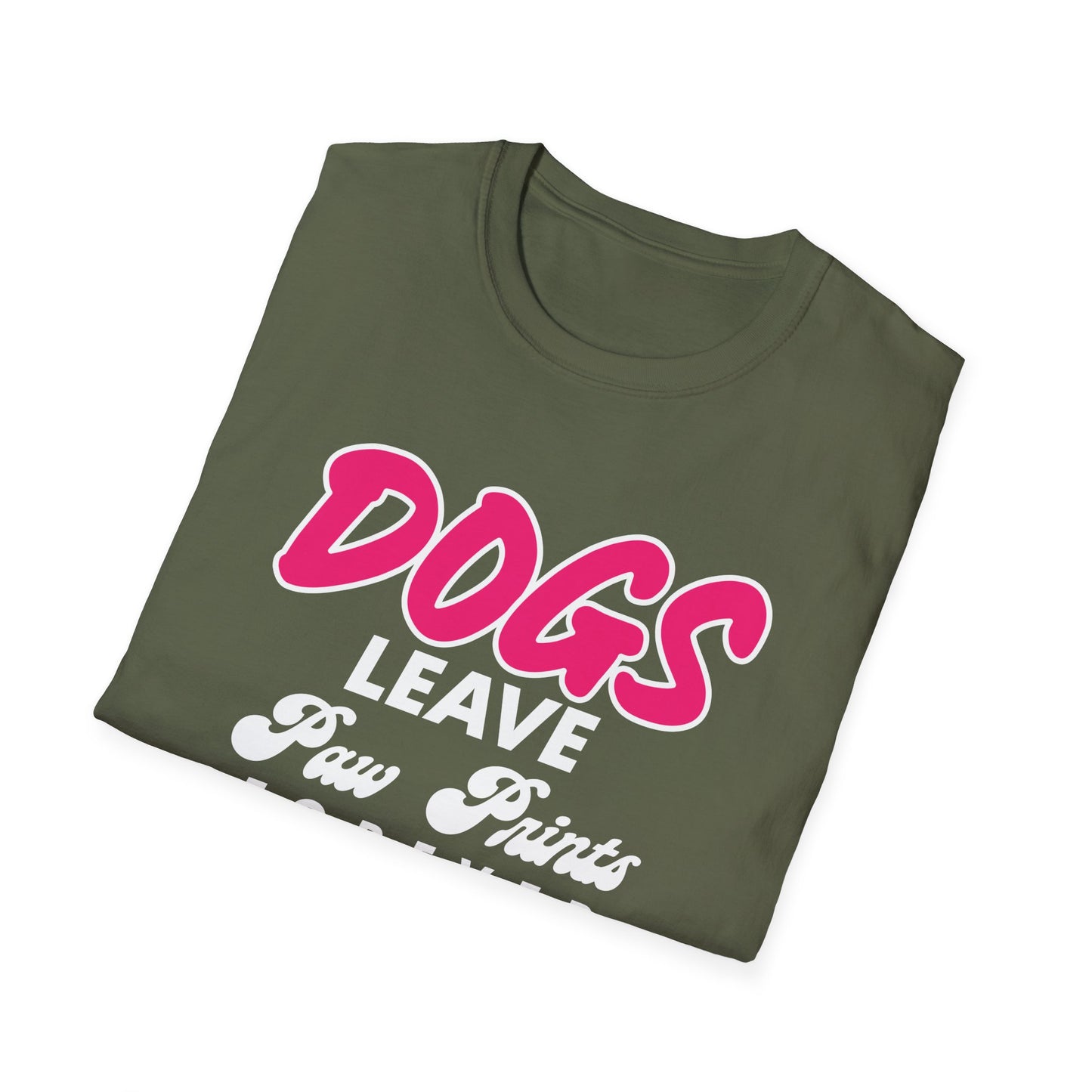 Dog Lover Unisex Softstyle T-Shirt, Dogs Leave Paw Prints, Pet Owner Tee, Animal Lover Gift, Cute Puppy Shirt
