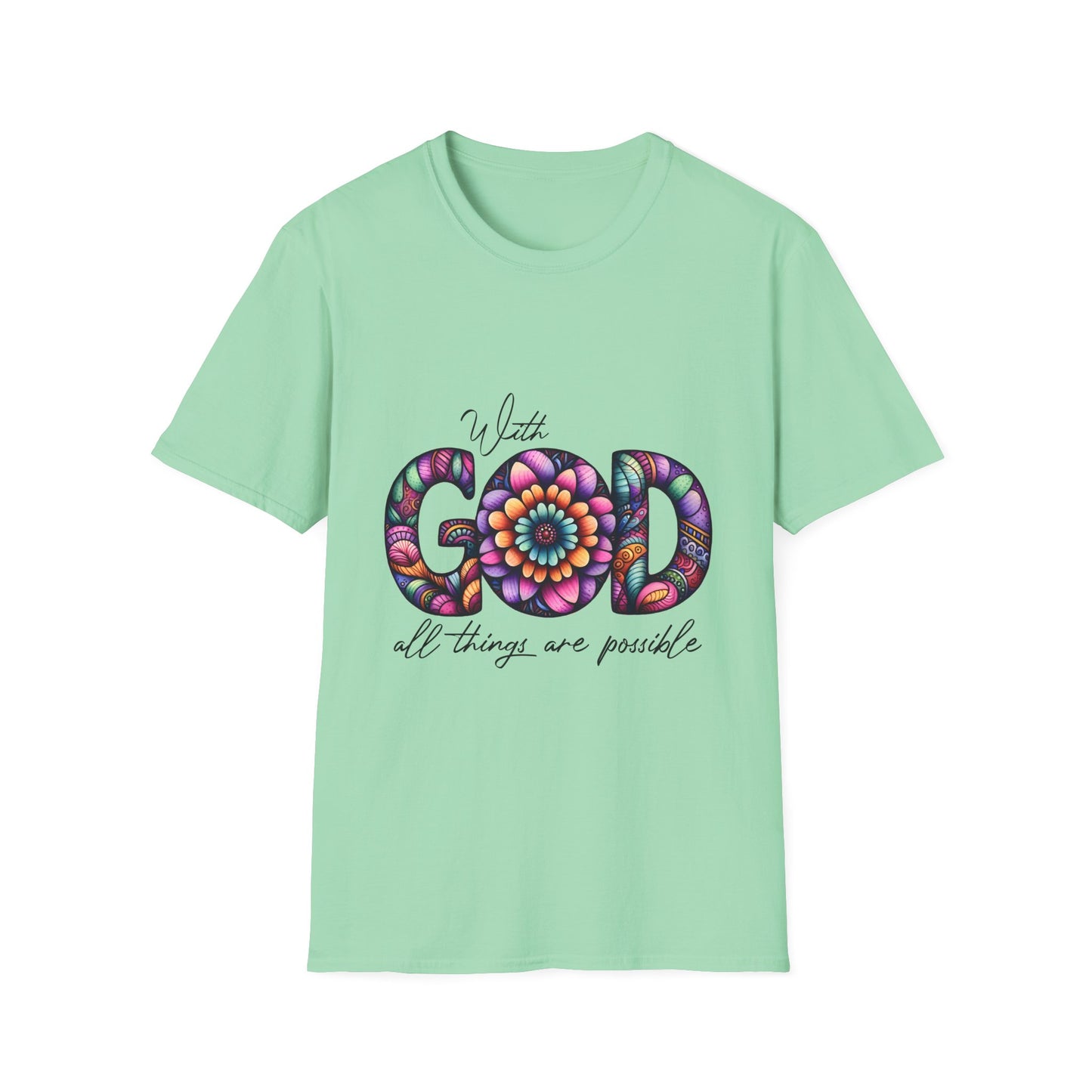 Christian Faith Inspirational Tee, Unisex Graphic Shirt, Religious Quote Apparel, Comfortable Cotton Blend Clothing, Positive Message Top