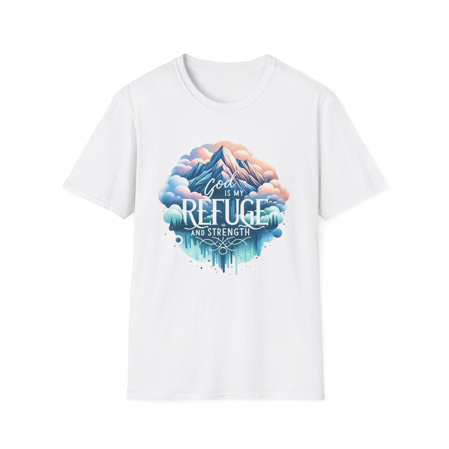 Religious Inspirational God is My Refuge and Strength Unisex T-Shirt, Christian Tee, Spiritual Clothing, Bible Quote Shirt, Christian Gift