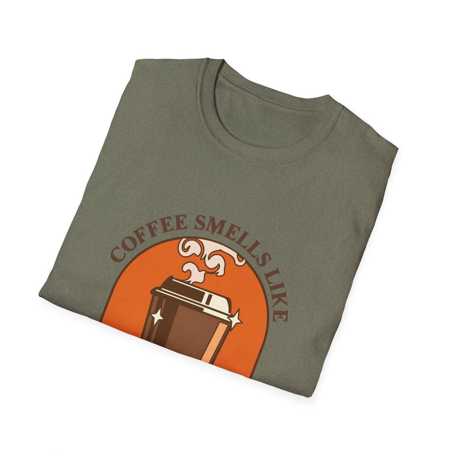 Coffee Smells like Magic Unisex Softstyle T-Shirt, Coffee Lover Tee, Funny Coffee Shirt, Gift for Coffee Drinkers, Coffee Obsessed Apparel