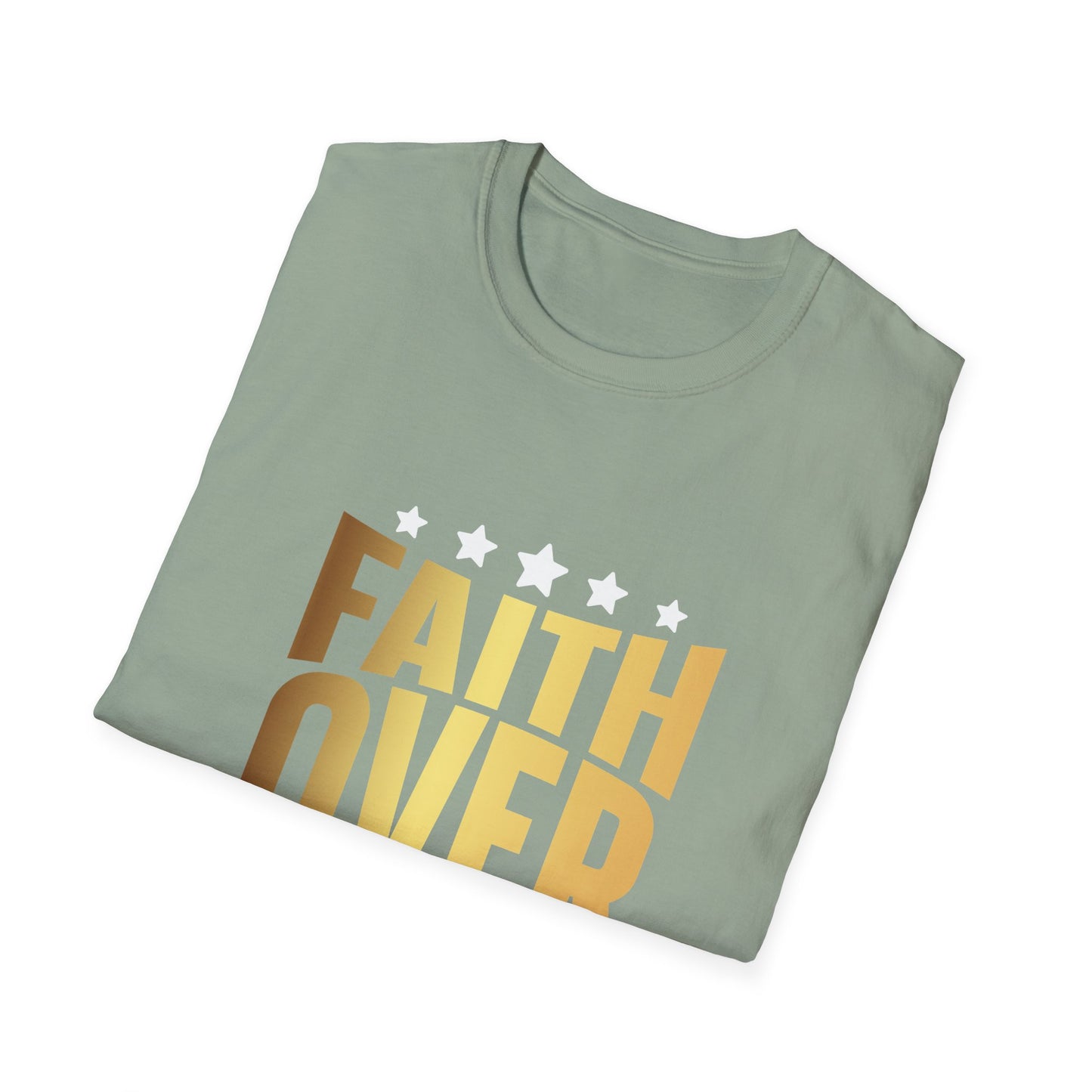 Faith over Fear Unisex Softstyle T-Shirt, Inspirational Tee, Christian Shirt, Religious Clothing, Motivational Top