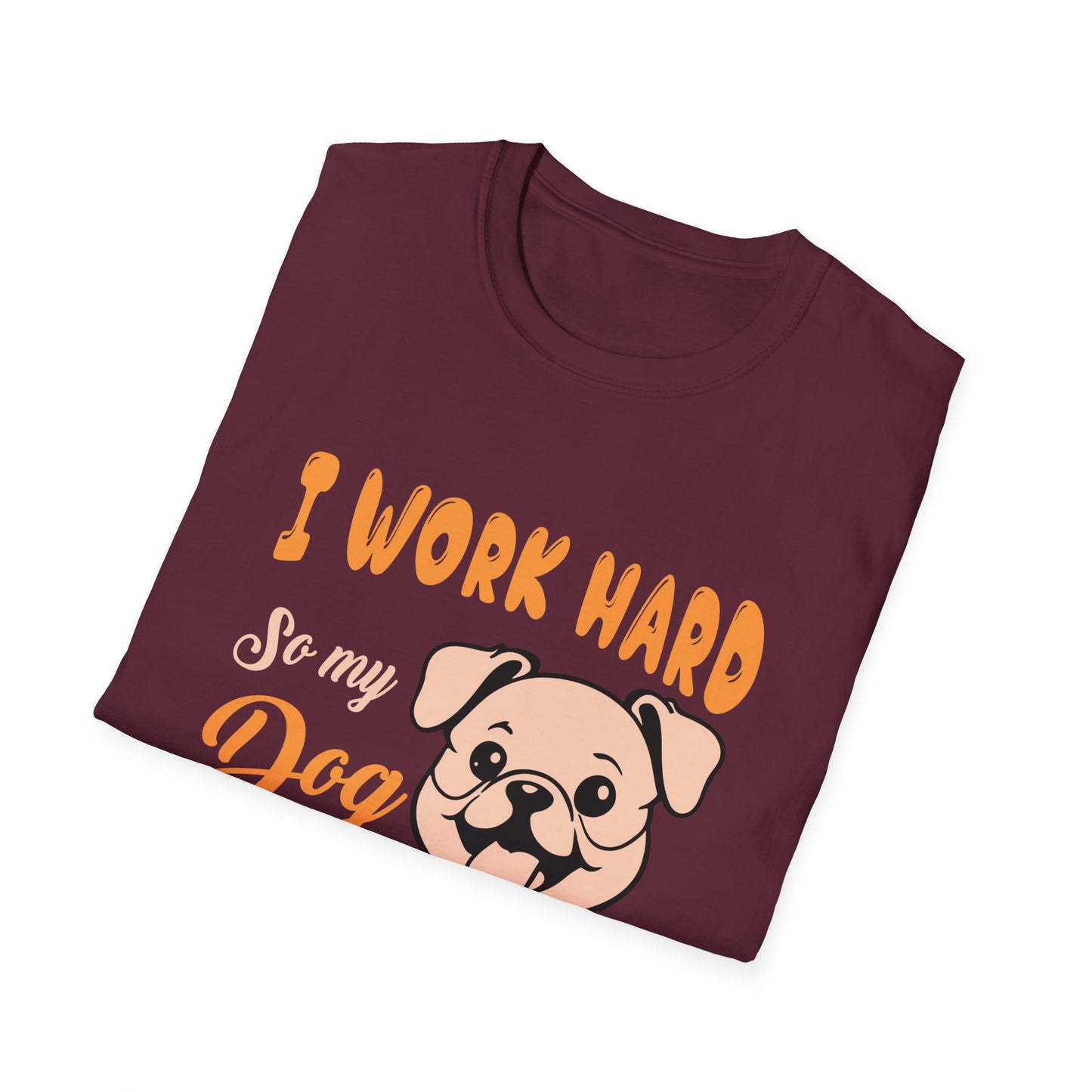Dog Lover Unisex T-Shirt, Funny Work Hard Dog Mom Dad Tee, Gift for Pet Owners, Softstyle Graphic Shirt, Animal Rescue Apparel