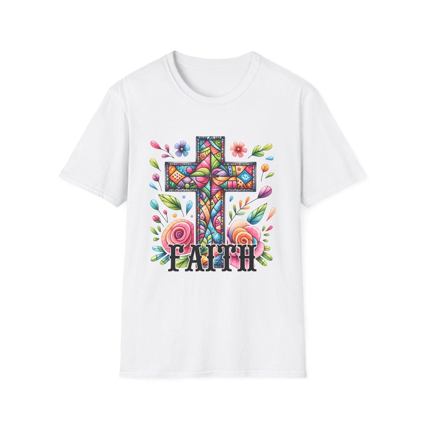 Faith Graphic Tee, Christian Unisex Tshirt, Inspirational Religious Shirt, Men's Women's Softstyle Top, Religious Gift for Him Her, Faith
