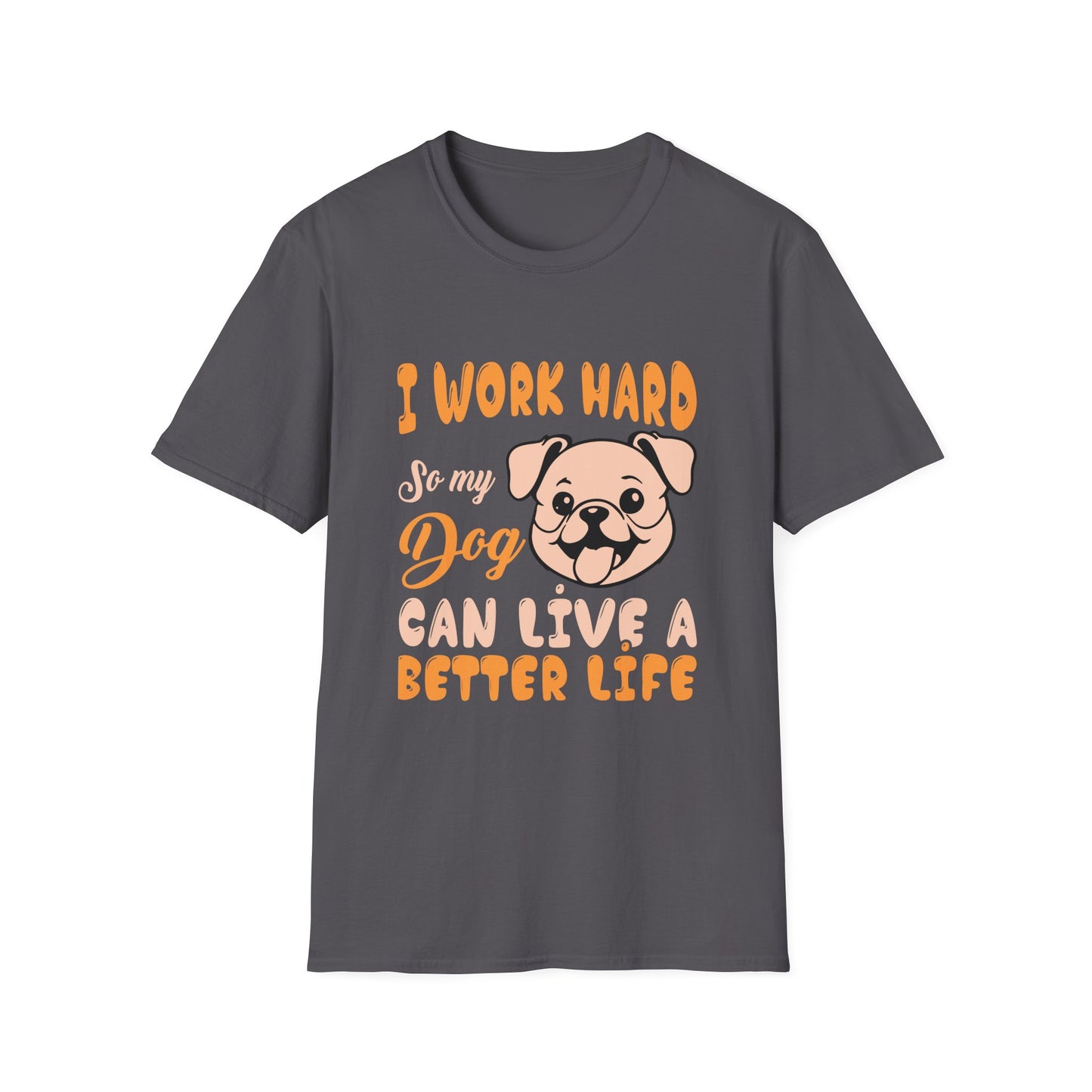 Dog Lover Unisex T-Shirt, Funny Work Hard Dog Mom Dad Tee, Gift for Pet Owners, Softstyle Graphic Shirt, Animal Rescue Apparel